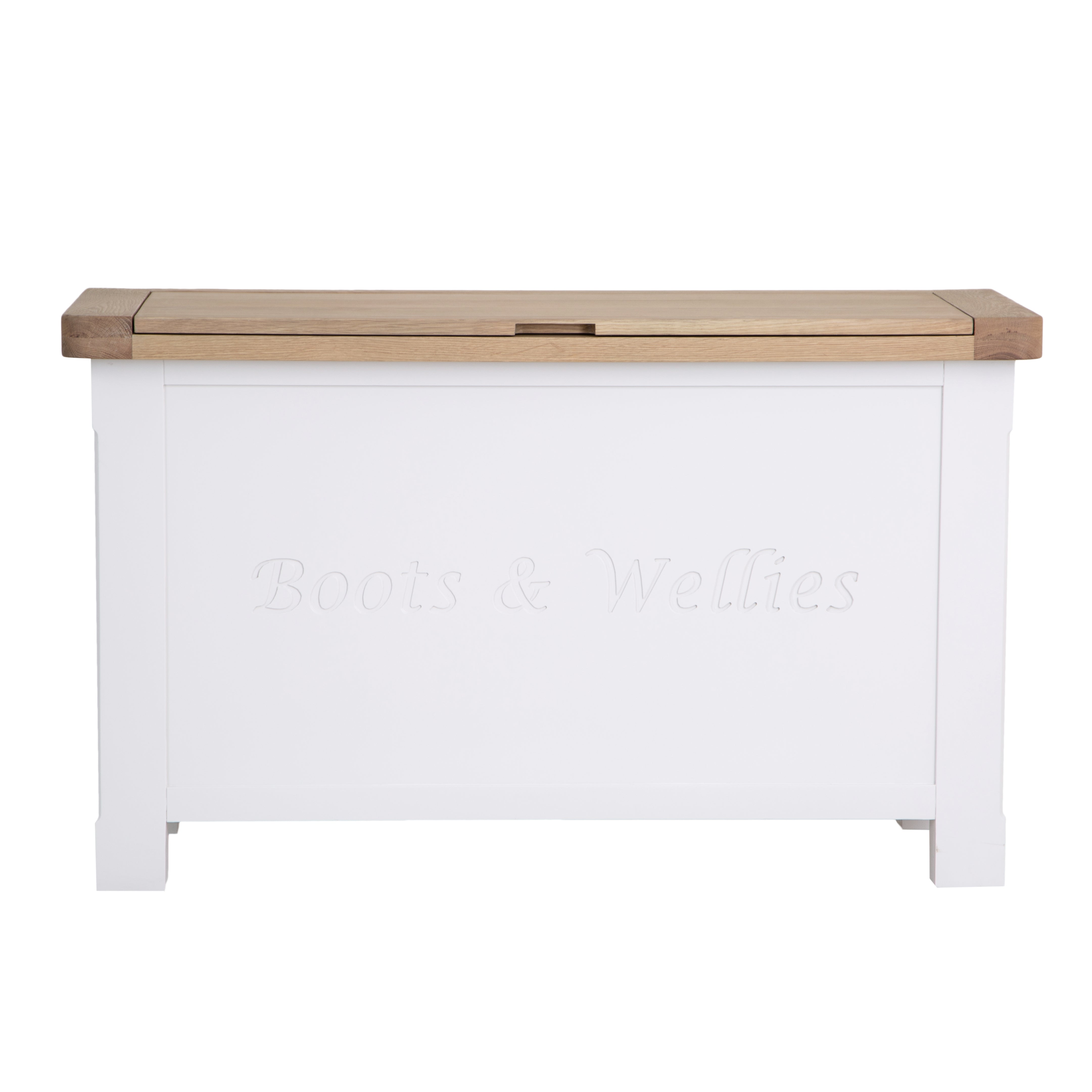 Country Living, White Painted & Oak - Wellies & Shoes Storage Box