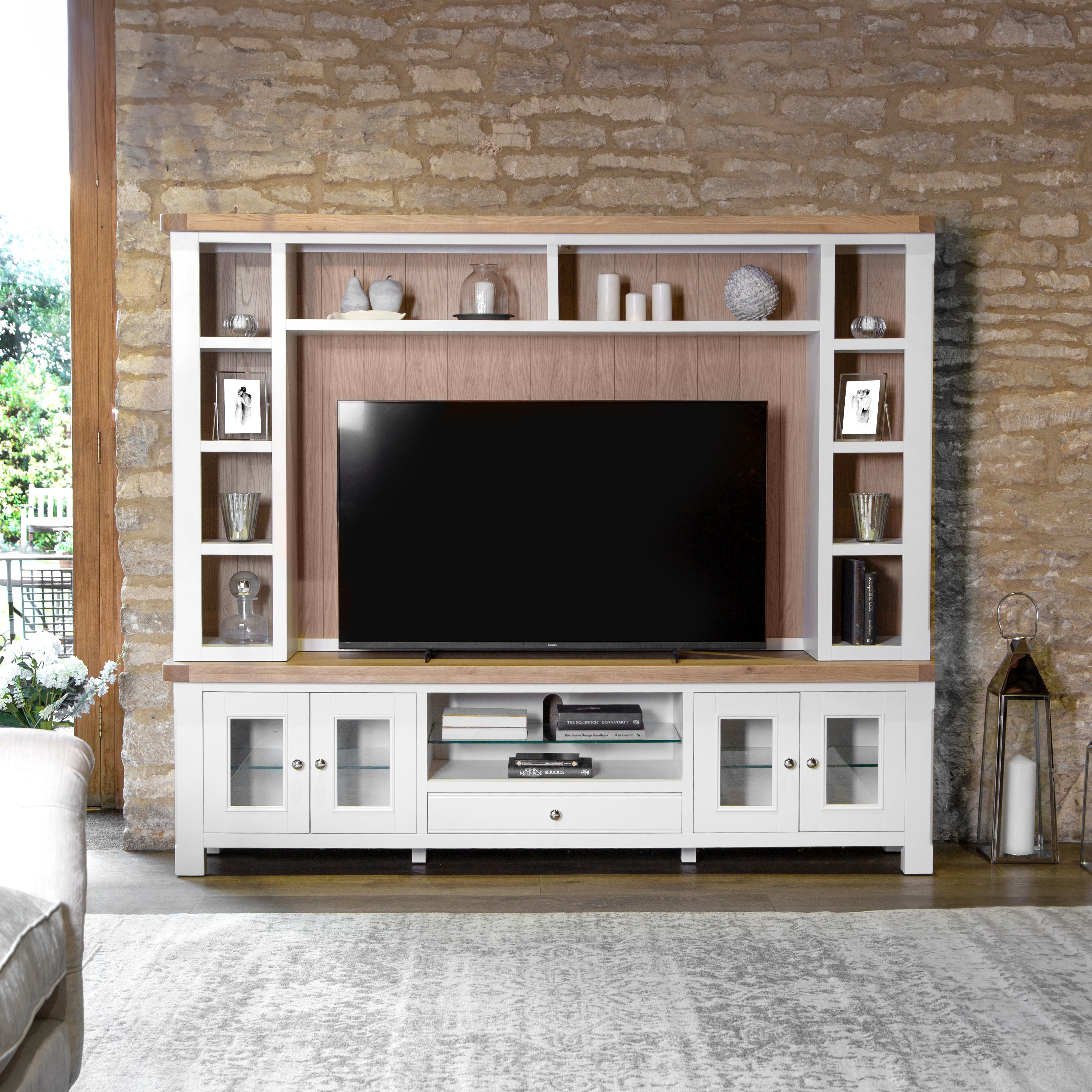 Country Living, White Painted & Oak - Extra Large TV Unit TOP