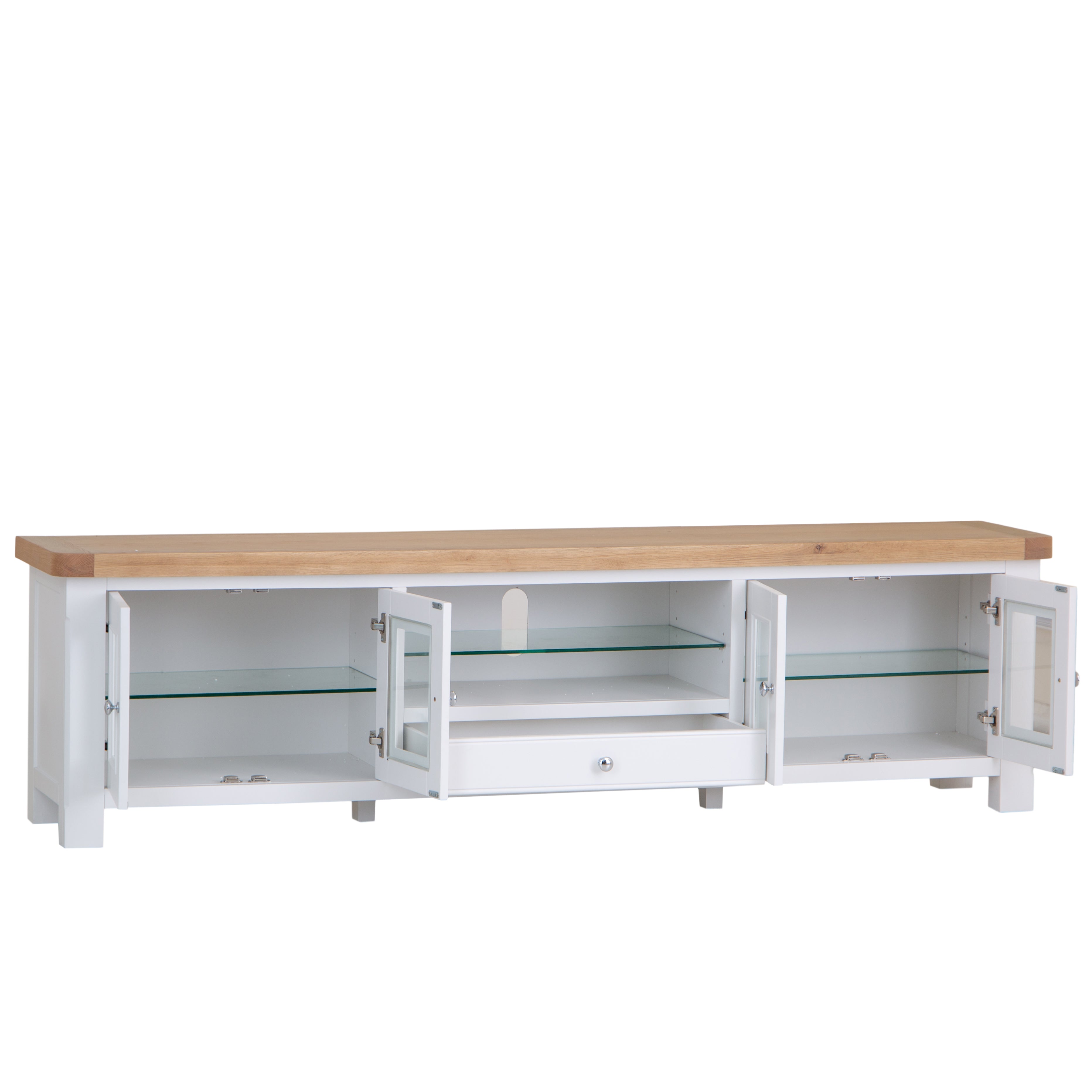Country Living, White Painted & Oak - Extra Large TV Unit