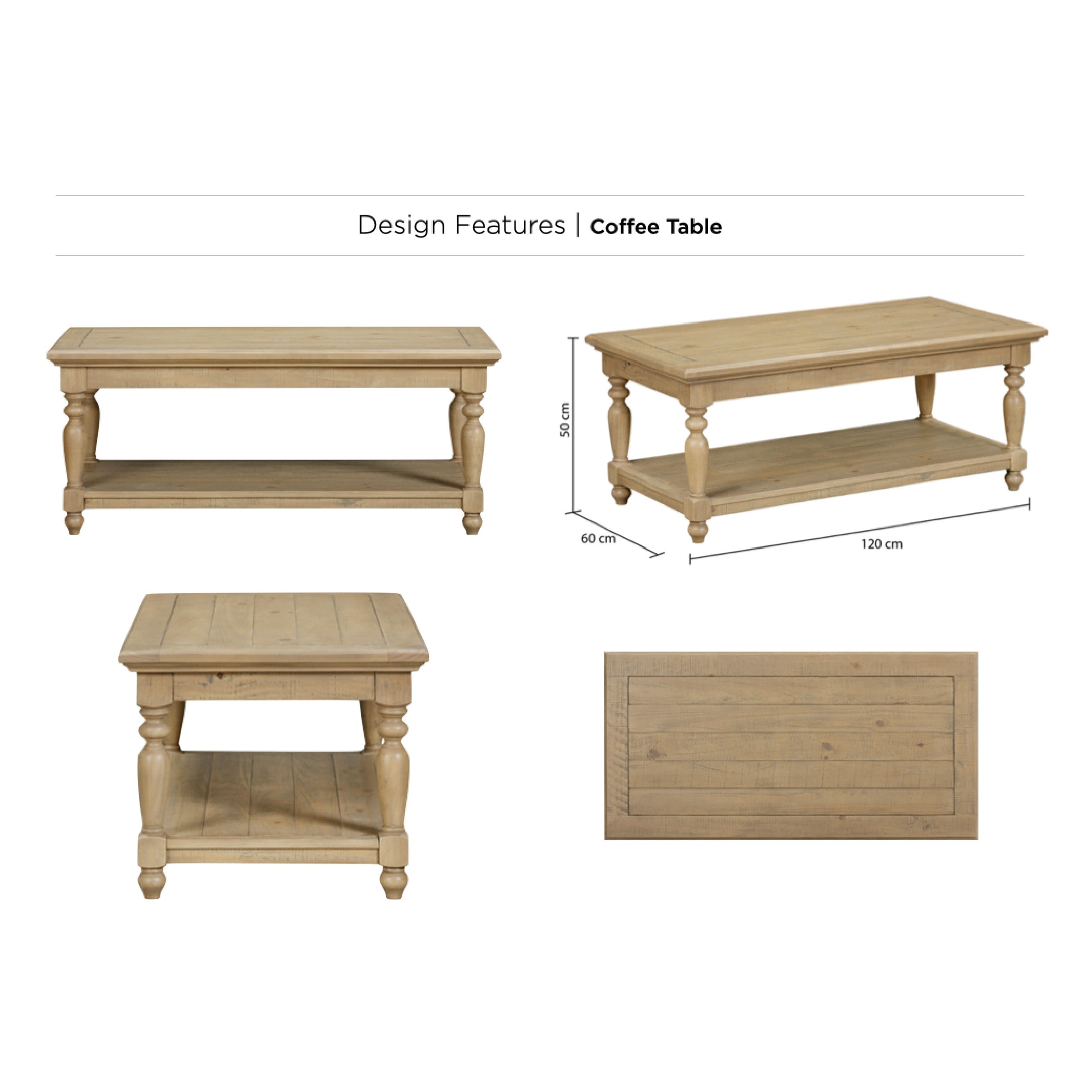 Chateau Rustic Pine Coffee Table