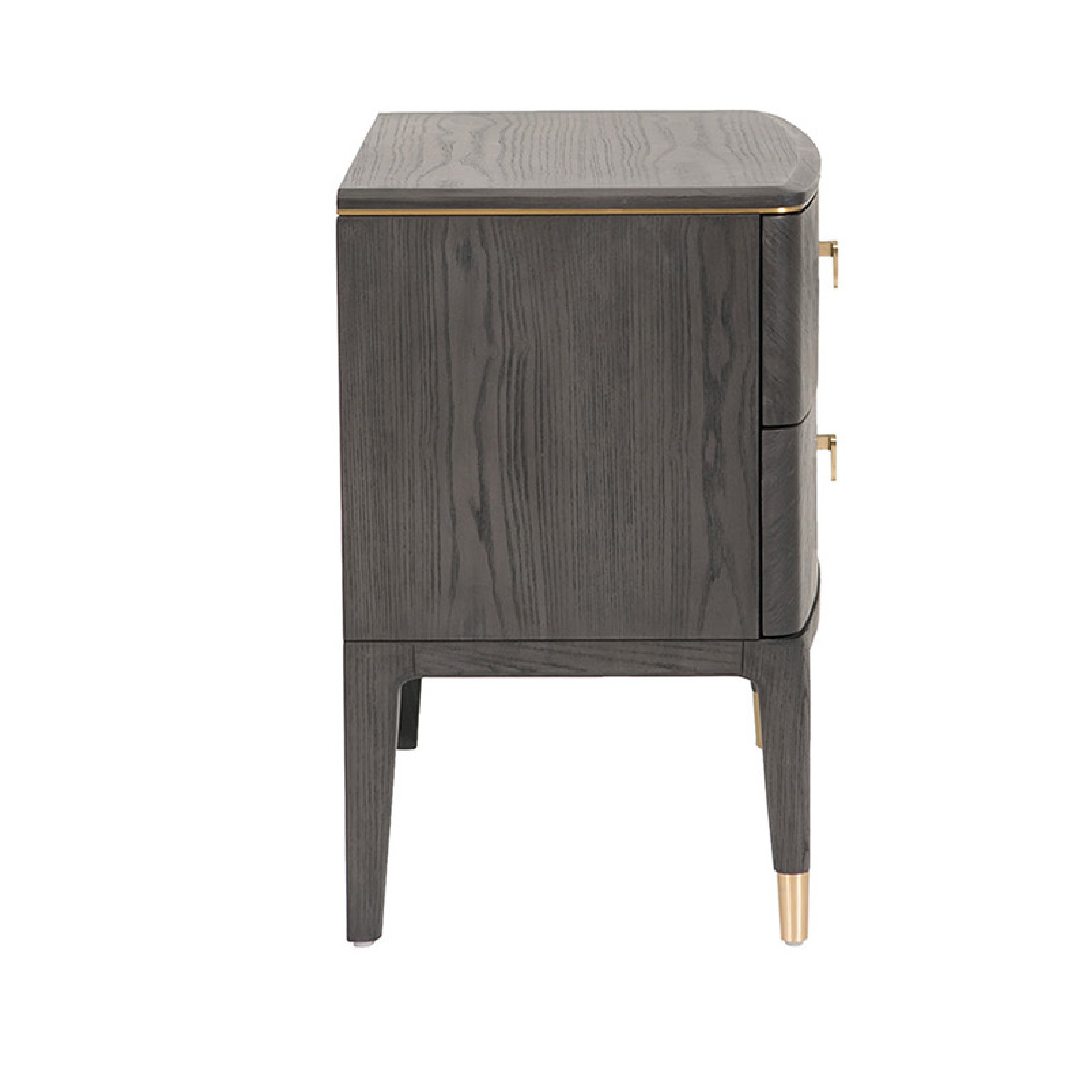 Diletta 2 Drawer Bedside Table - Ebony