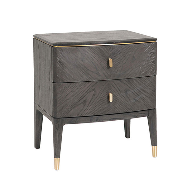 Diletta 2 Drawer Bedside Table - Ebony