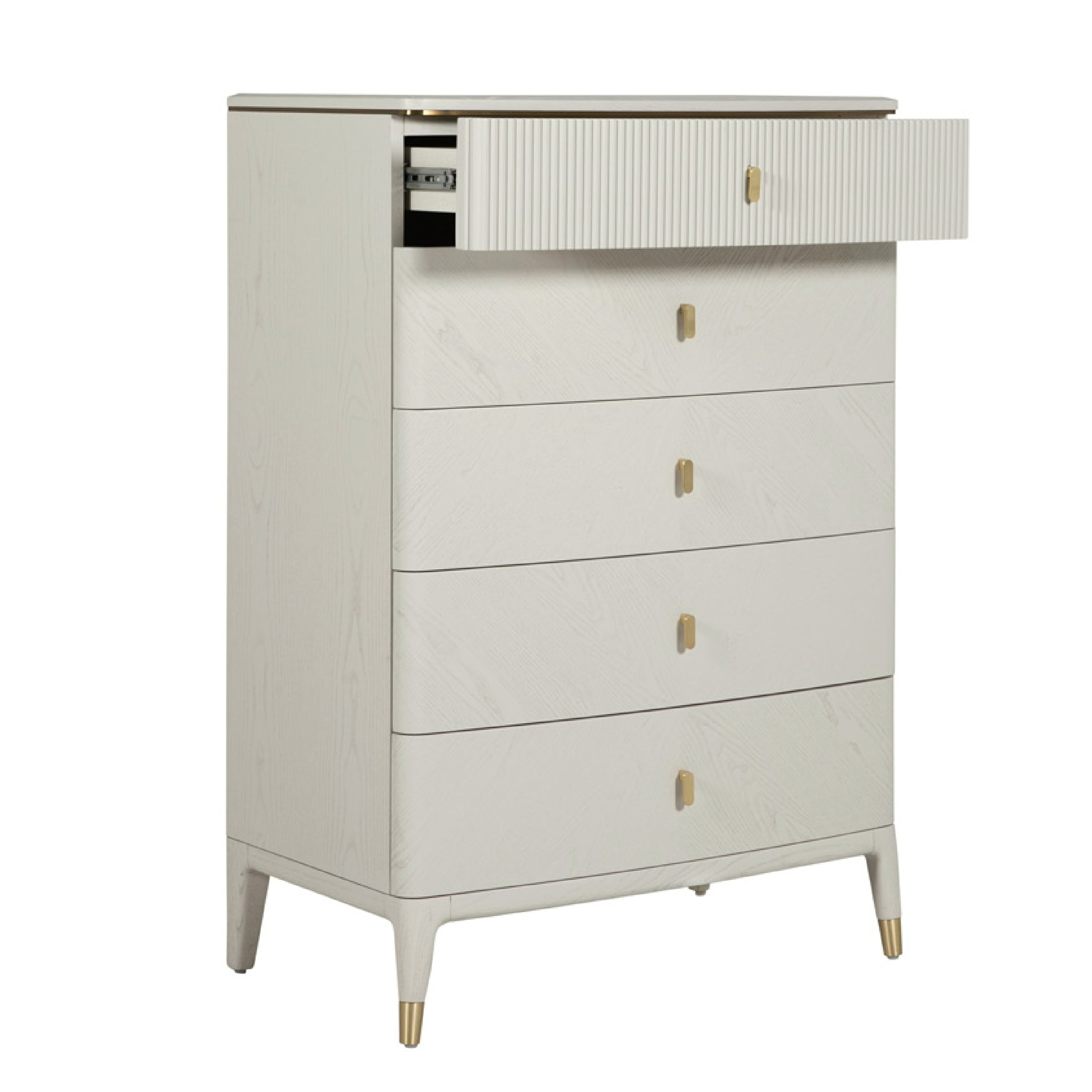 Diletta 5 Drawer Chest of Drawers - Stone