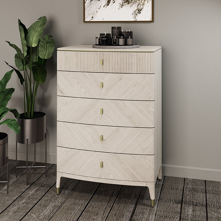 Diletta 5 Drawer Chest of Drawers - Stone