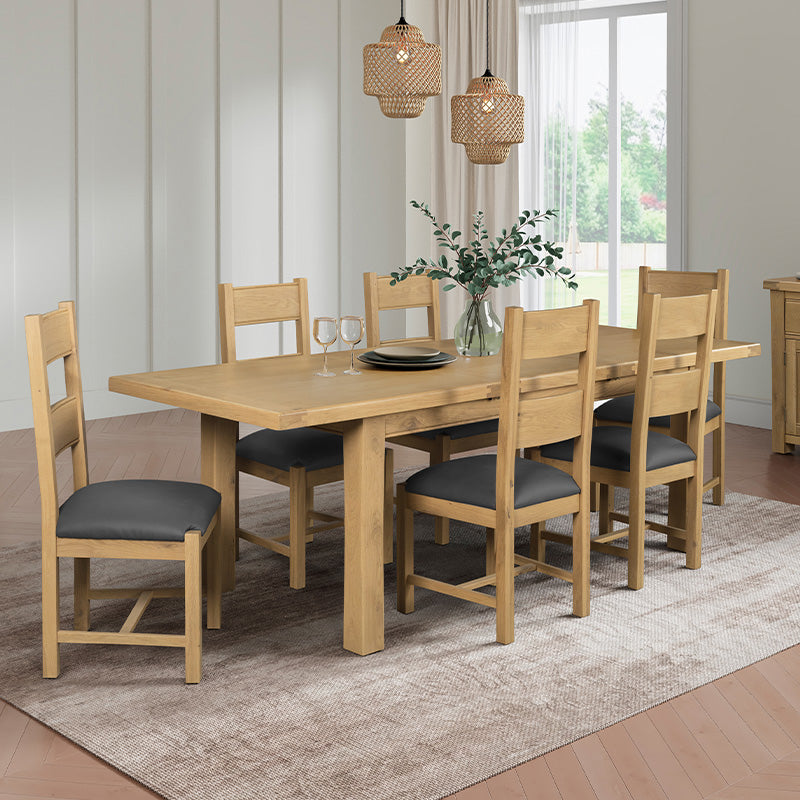 Delaney Oak Extending Dining Table 1200-1650
