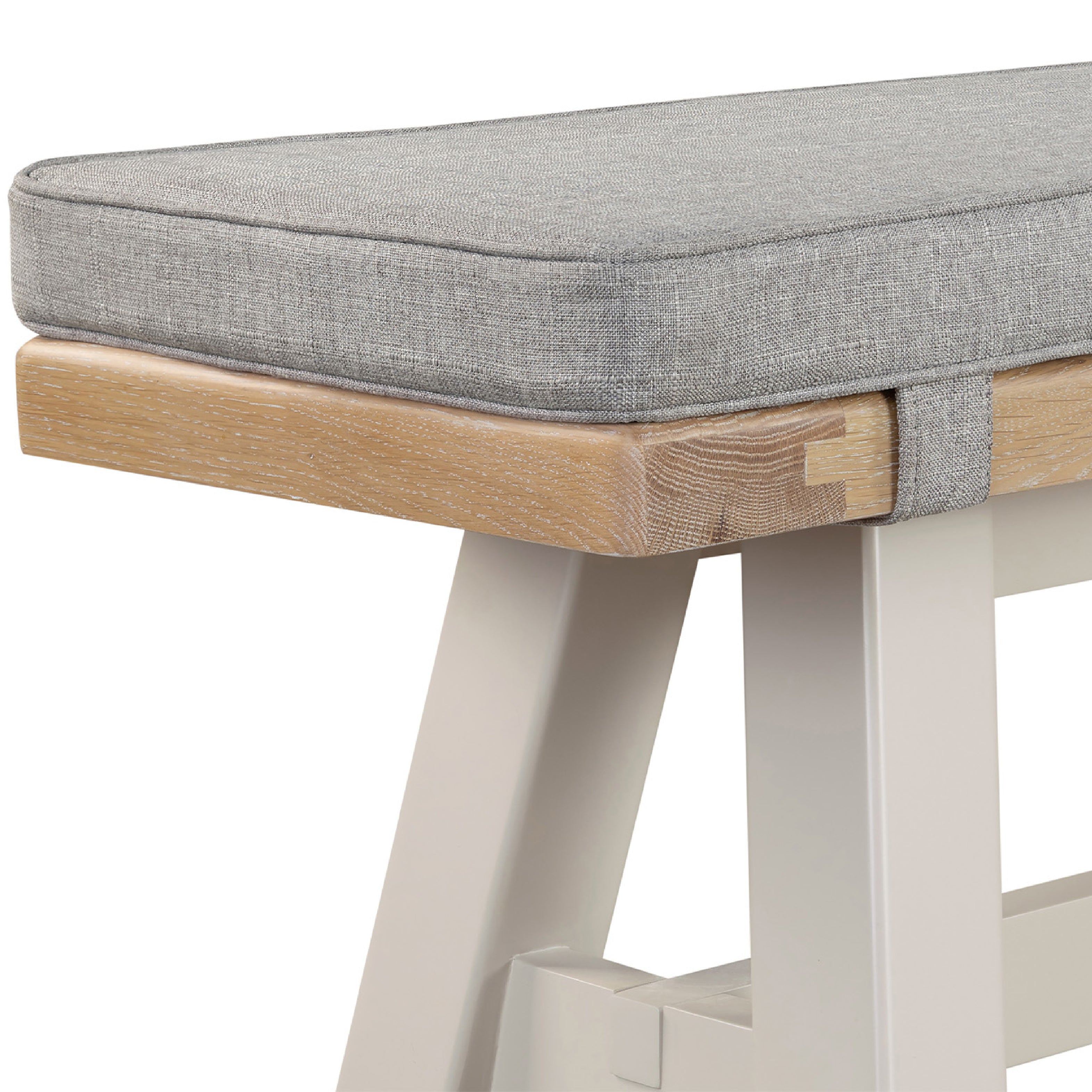 Doune Dining Bench with Fabric Cushion - Grey