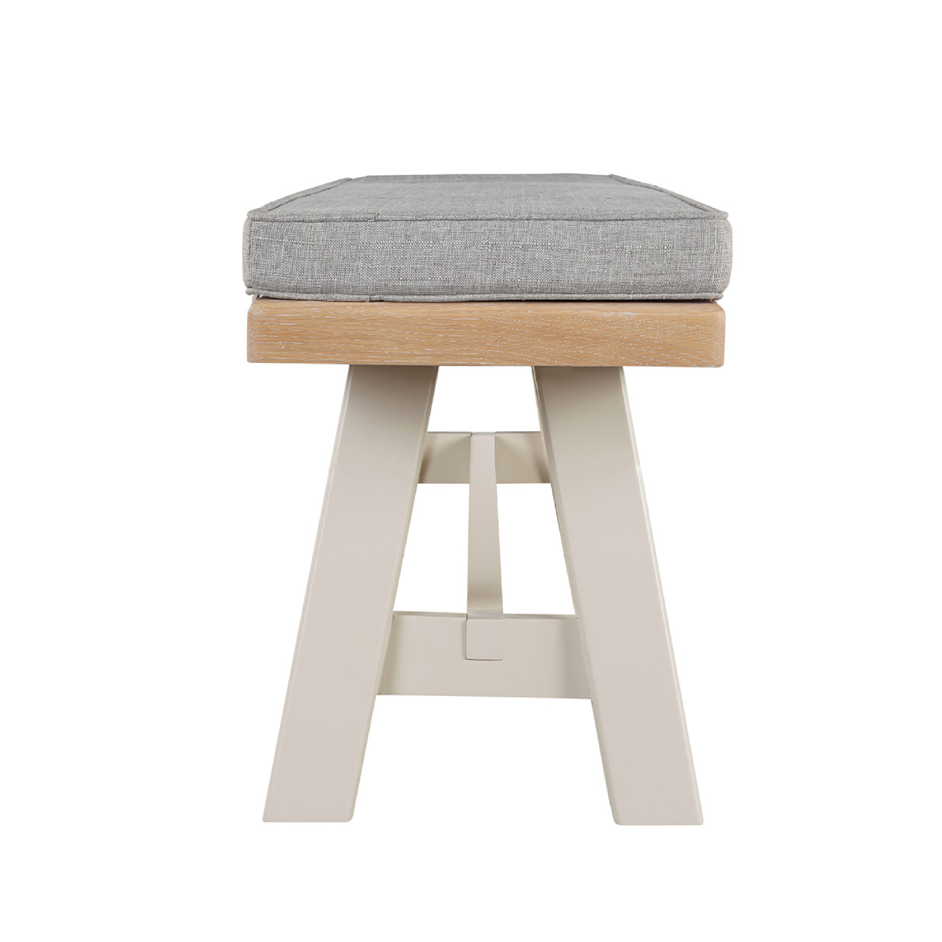 Doune Dining Bench with Fabric Cushion - Grey