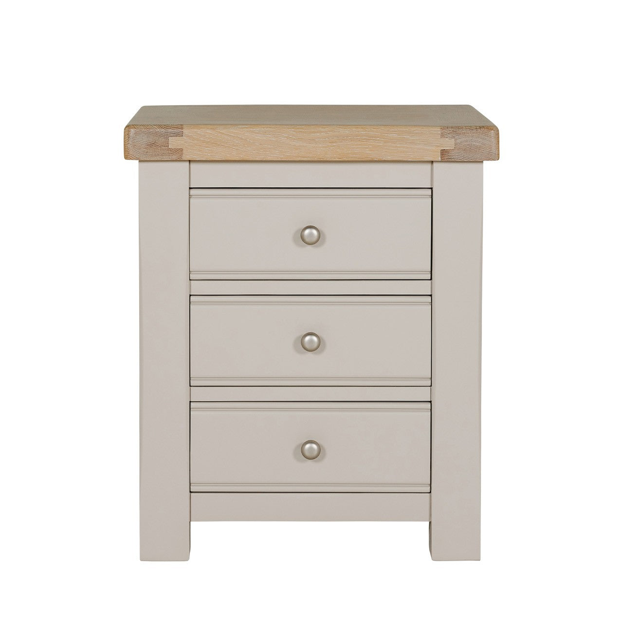 Doune 3 Drawer Bedside Table - Taupe