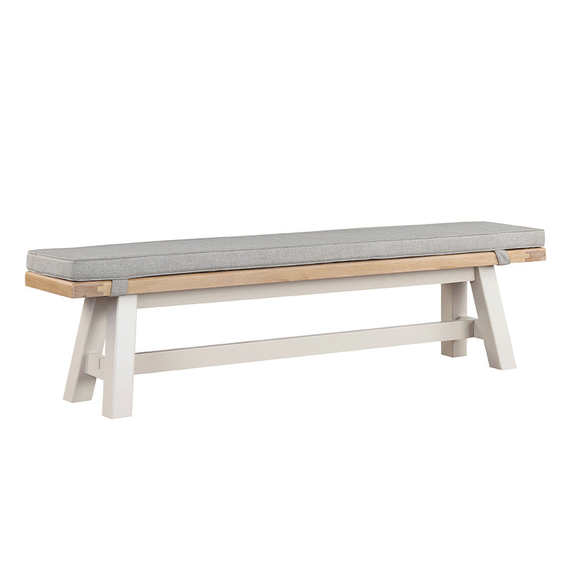 Doune Dining Bench with Fabric Cushion - Grey