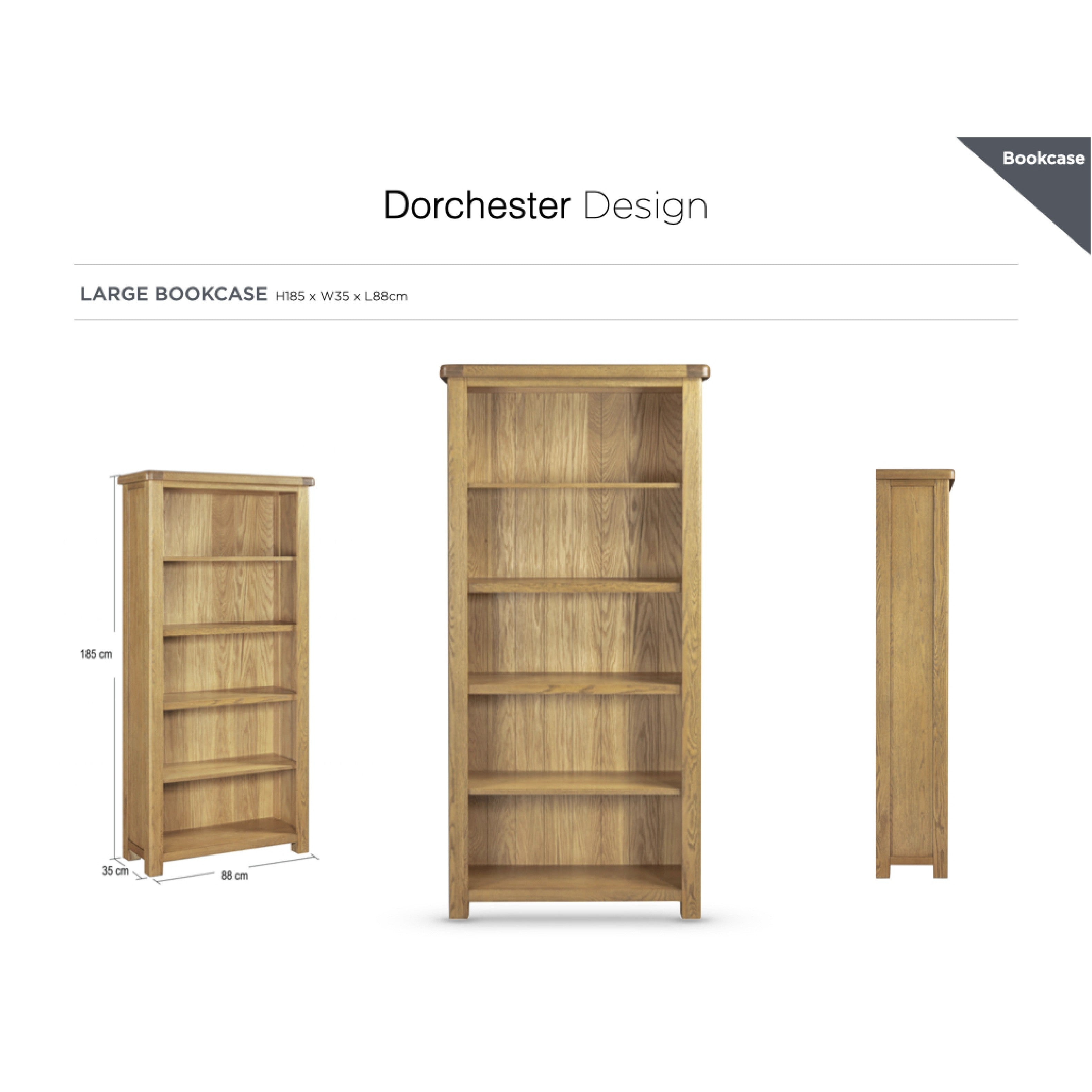 Dorchester Oak Bookcase - Large