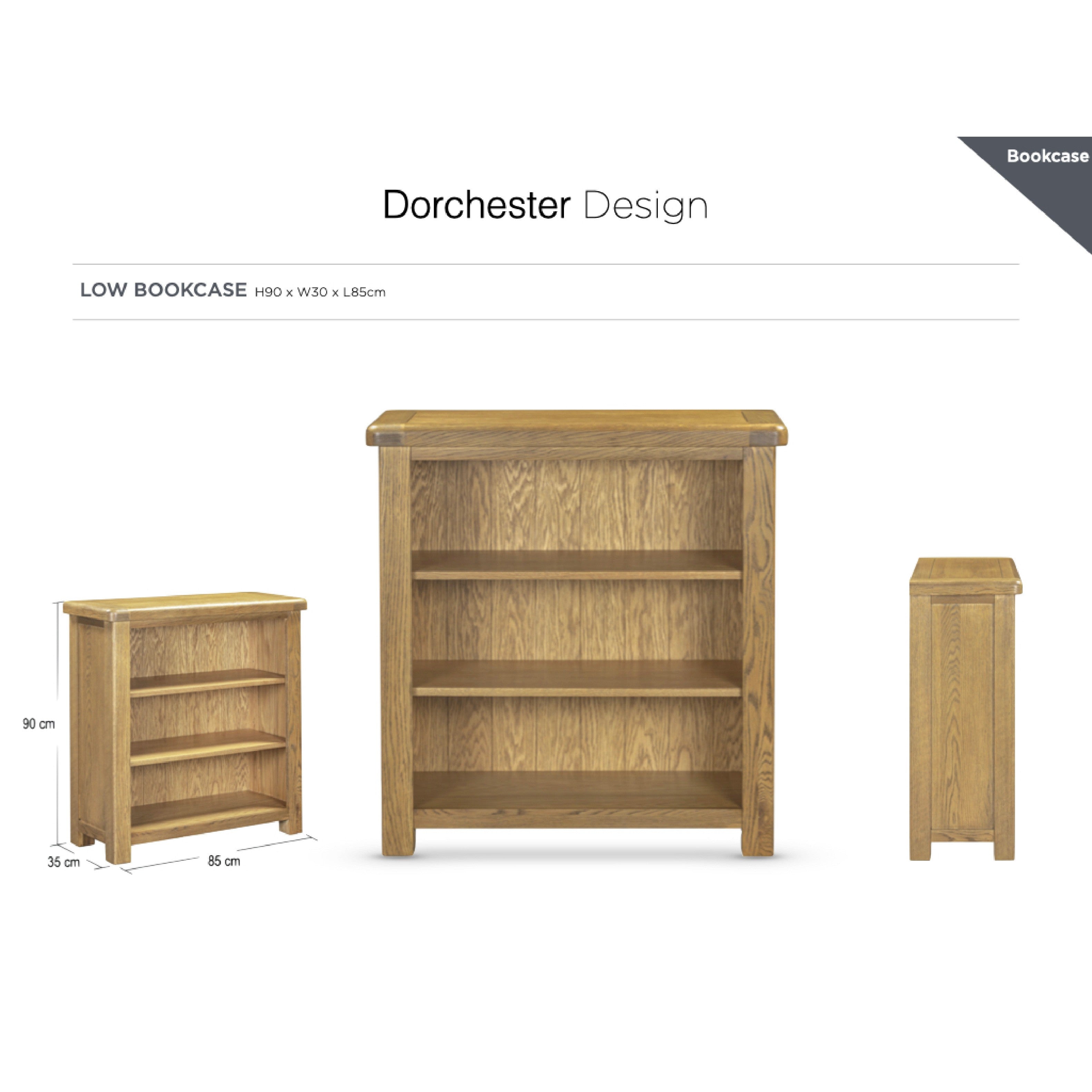 Dorchester Oak Bookcase - Low
