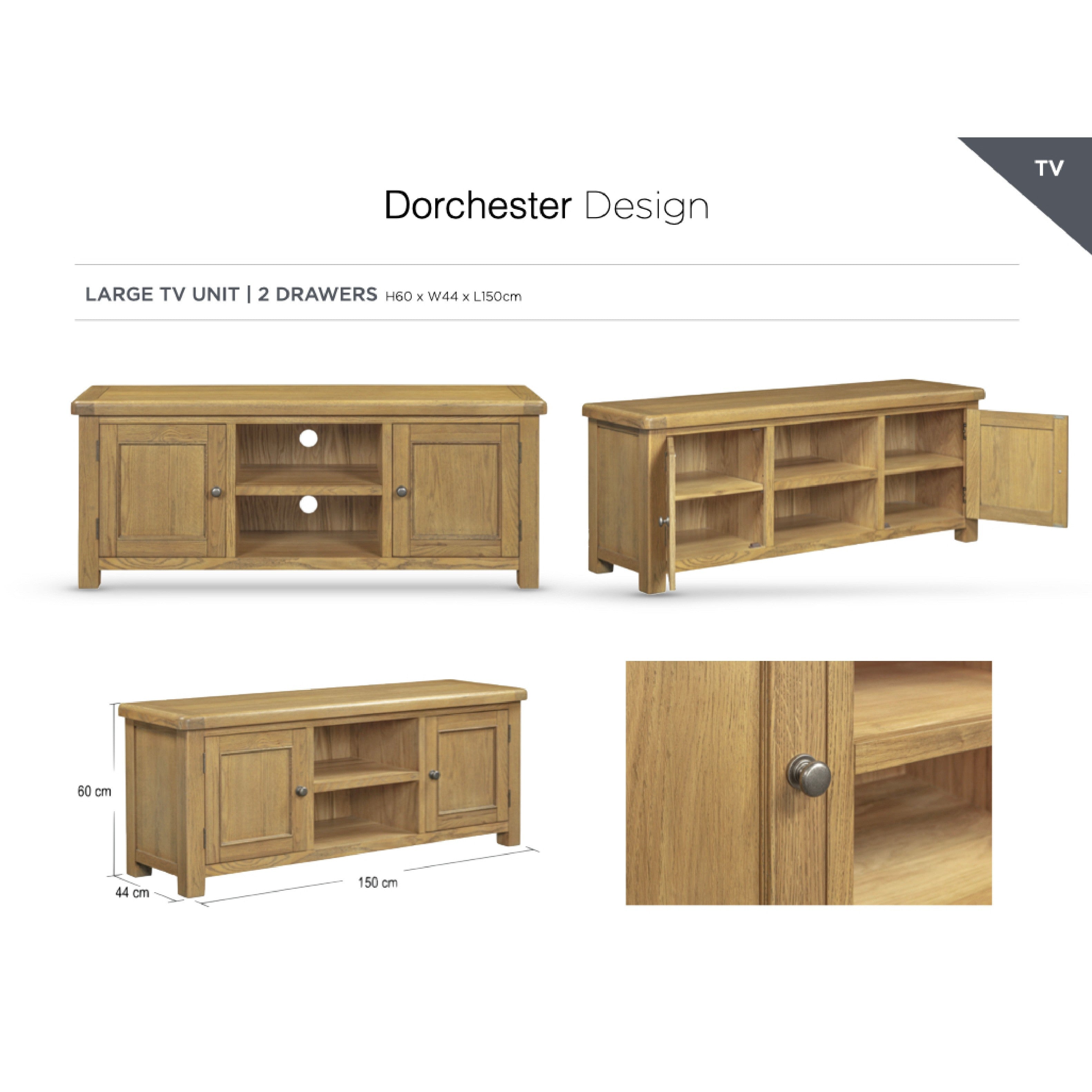 Dorchester Oak TV Unit - Large