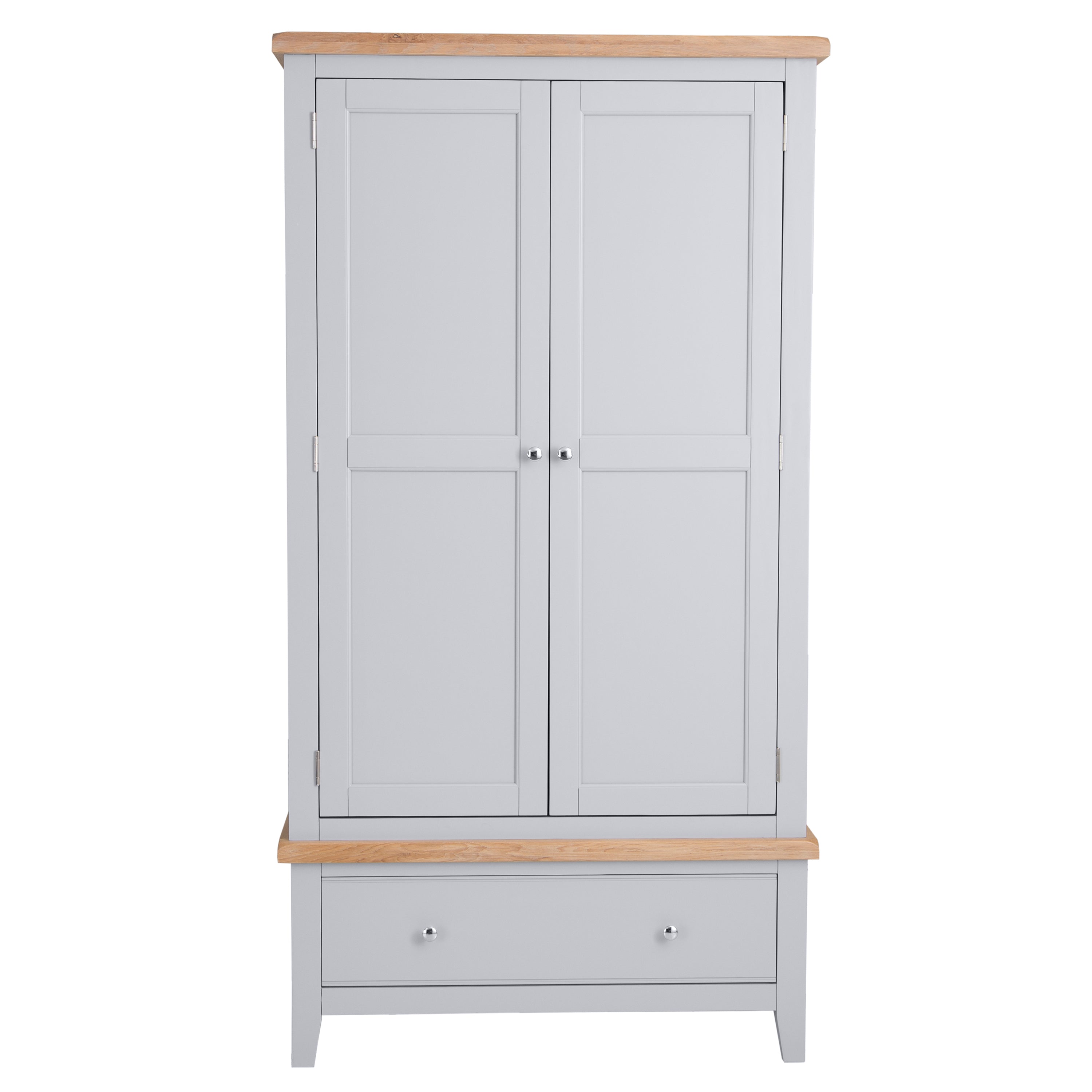 Earlham Grey Painted & Oak Wardrobe - 2 Door