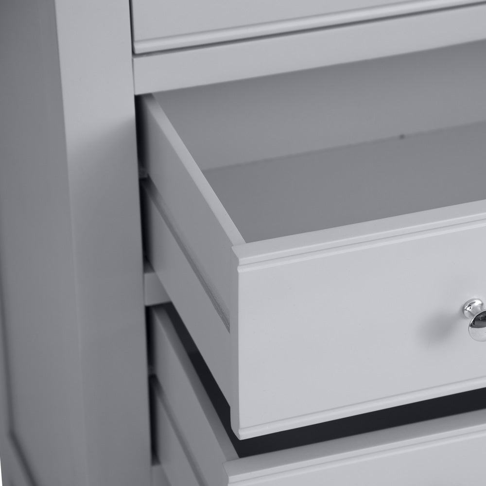 Earlham Grey Painted & Oak Chest of Drawers - 2 Over 3