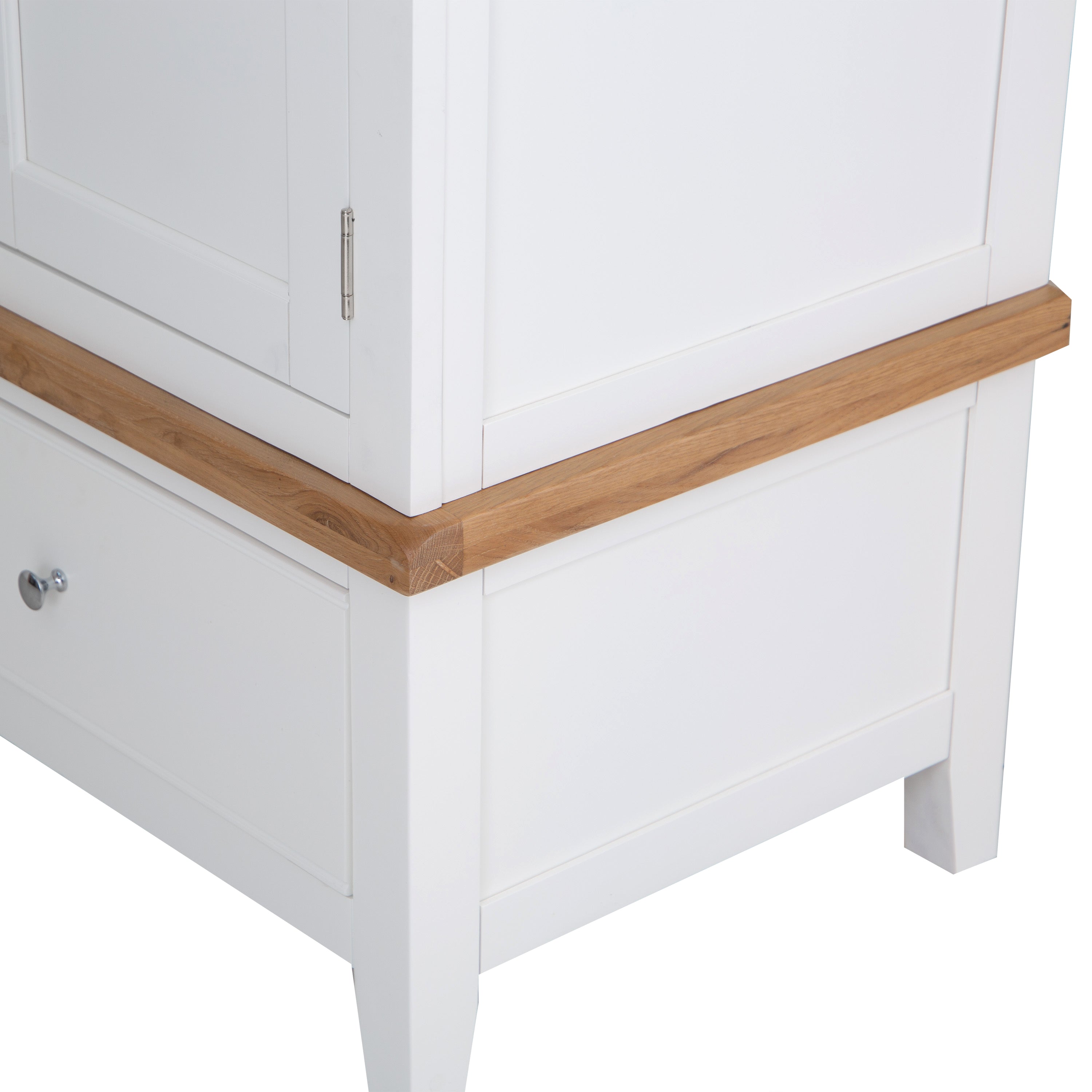 Earlham White Painted & Oak Wardrobe - 3 Door