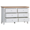 Earlham White Painted & Oak Chest of Drawers - 6 Drawer