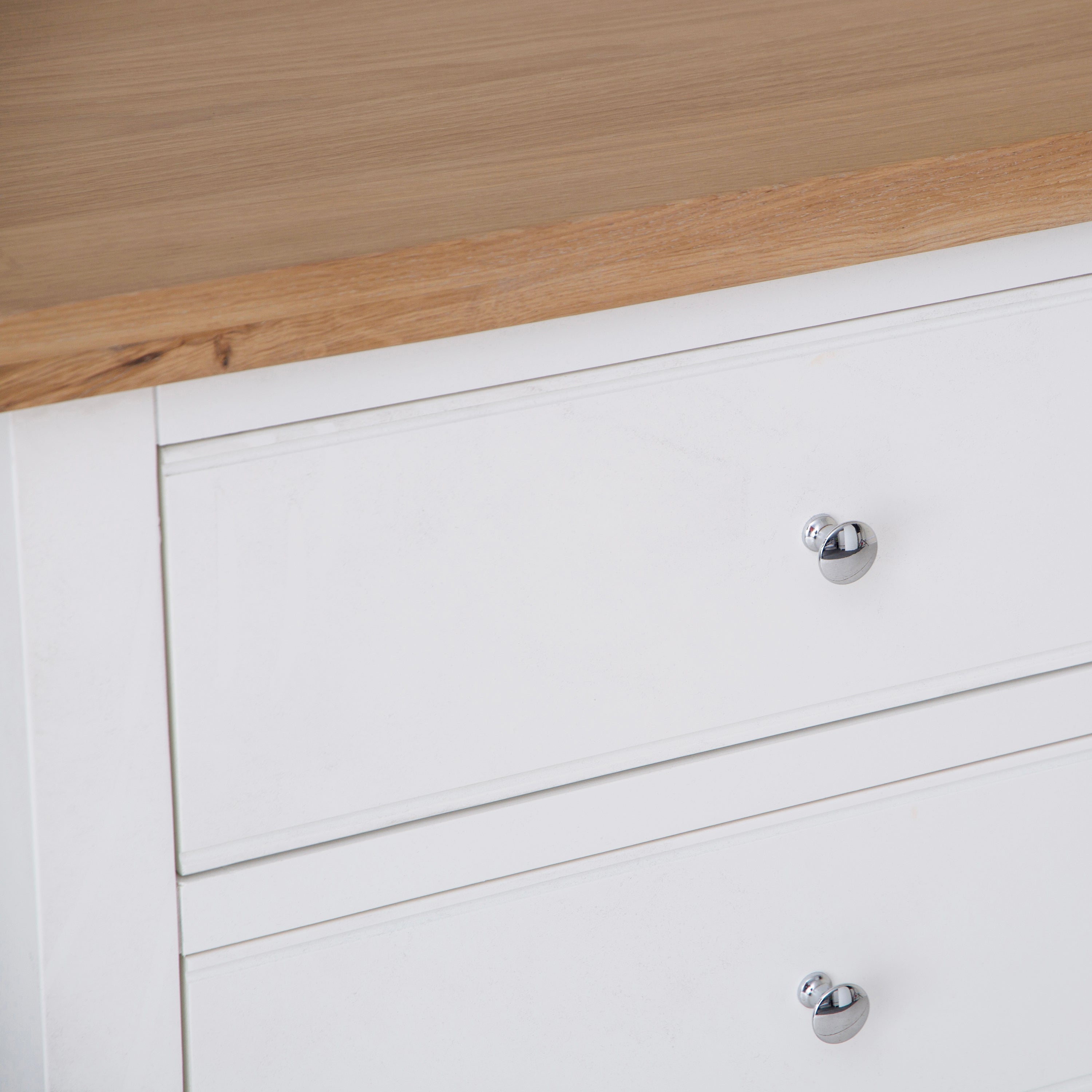 Earlham White Painted & Oak Chest of Drawers - 6 Drawer