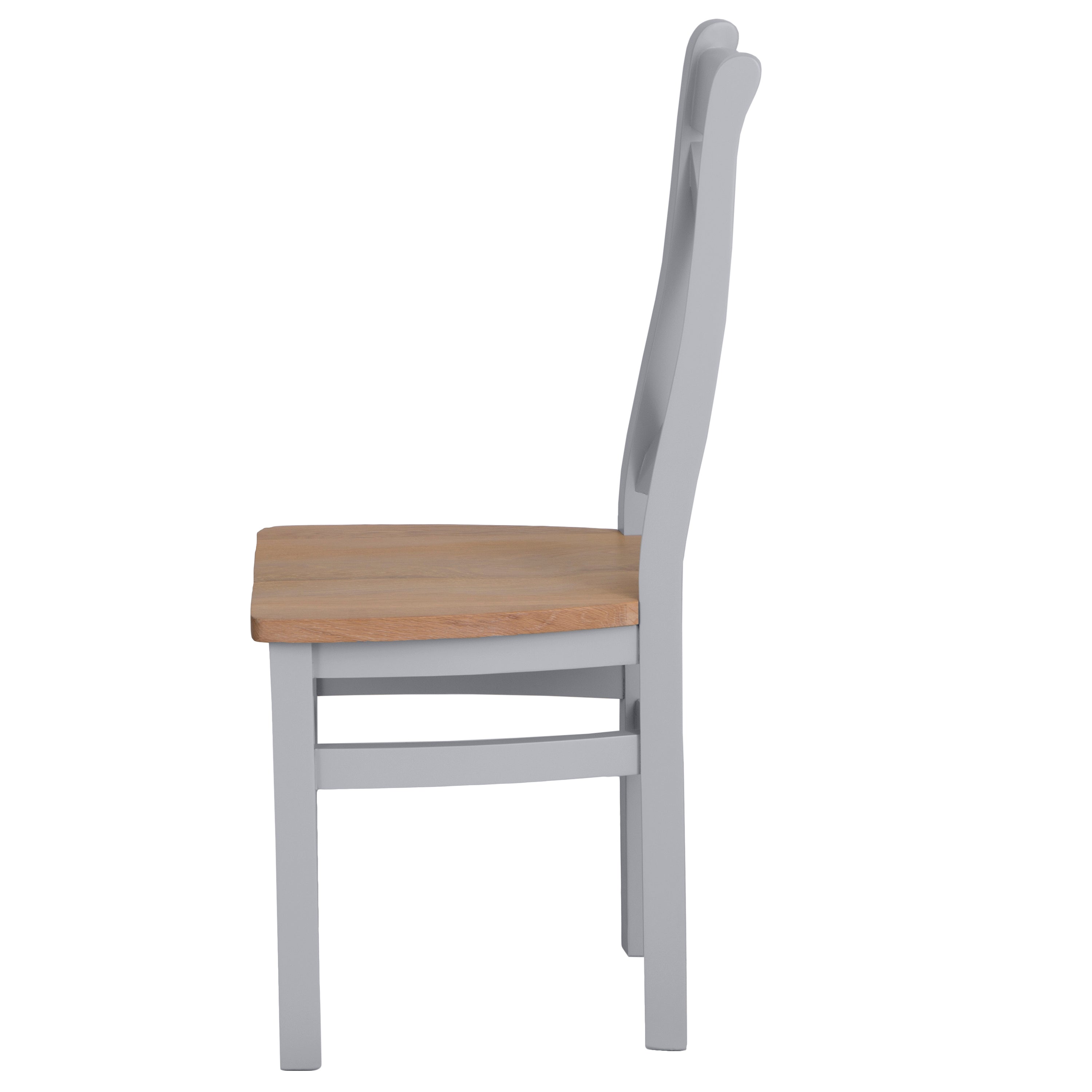 Earlham Grey Painted & Oak Cross Back Chair Wooden Seat