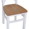 Earlham White Painted & Oak Cross Back Chair Wooden Seat