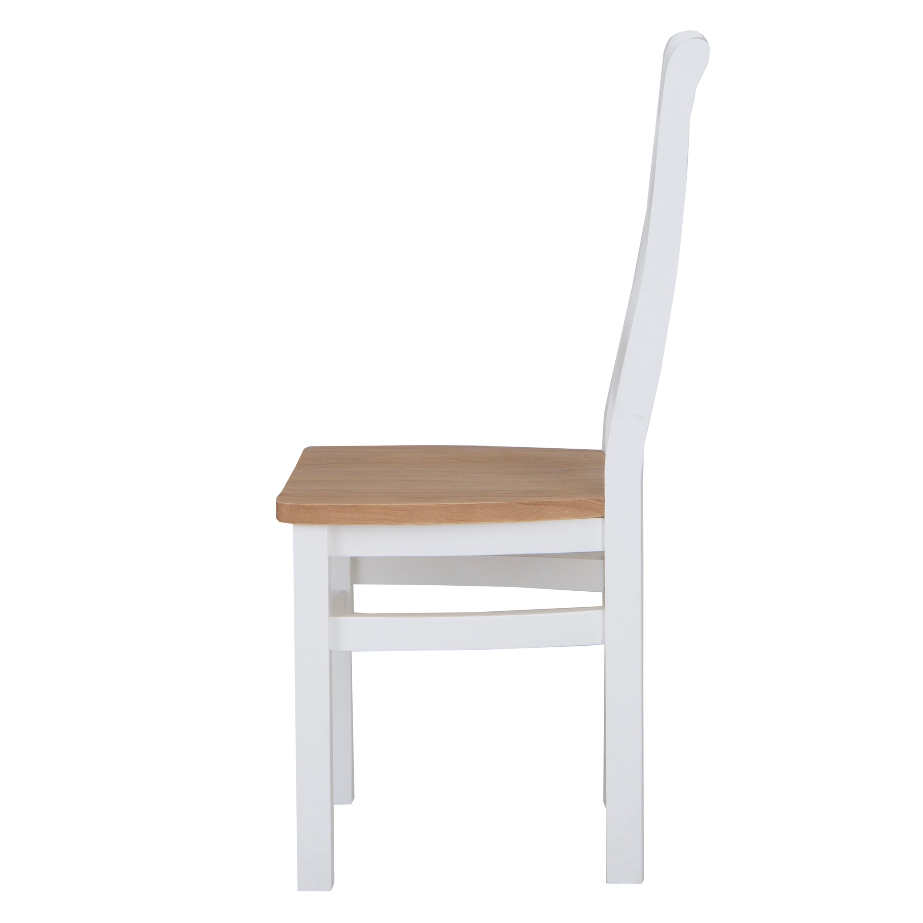 Earlham White Painted & Oak Cross Back Chair Wooden Seat