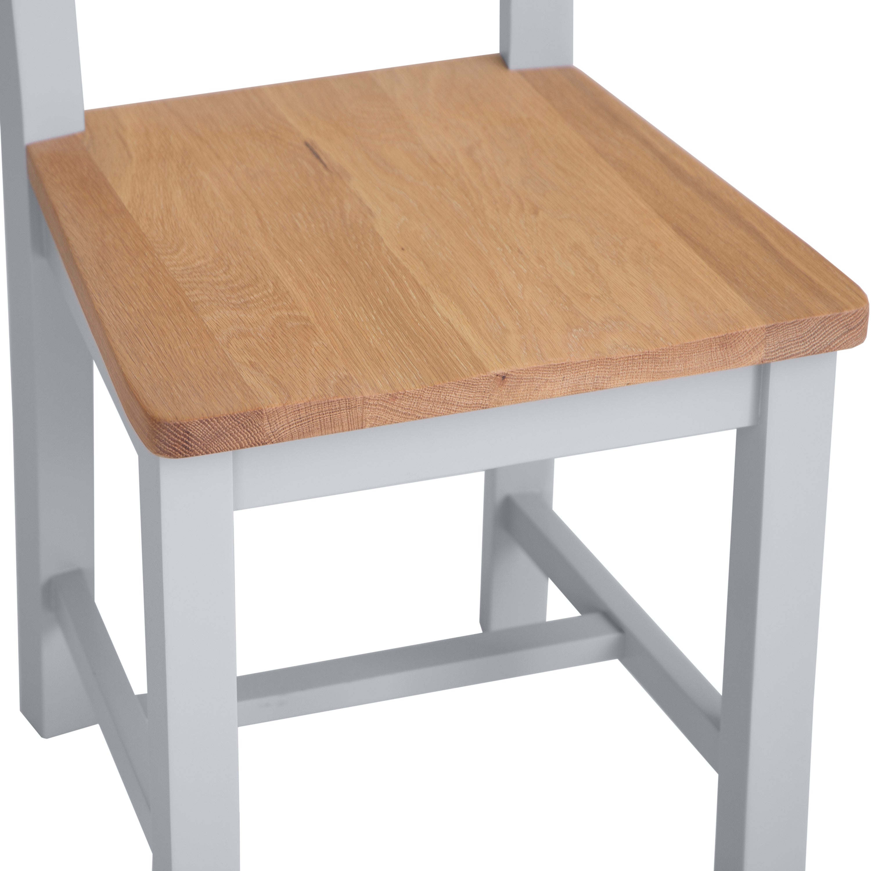 Earlham Grey Painted & Oak Ladder Back Chair Wooden Seat
