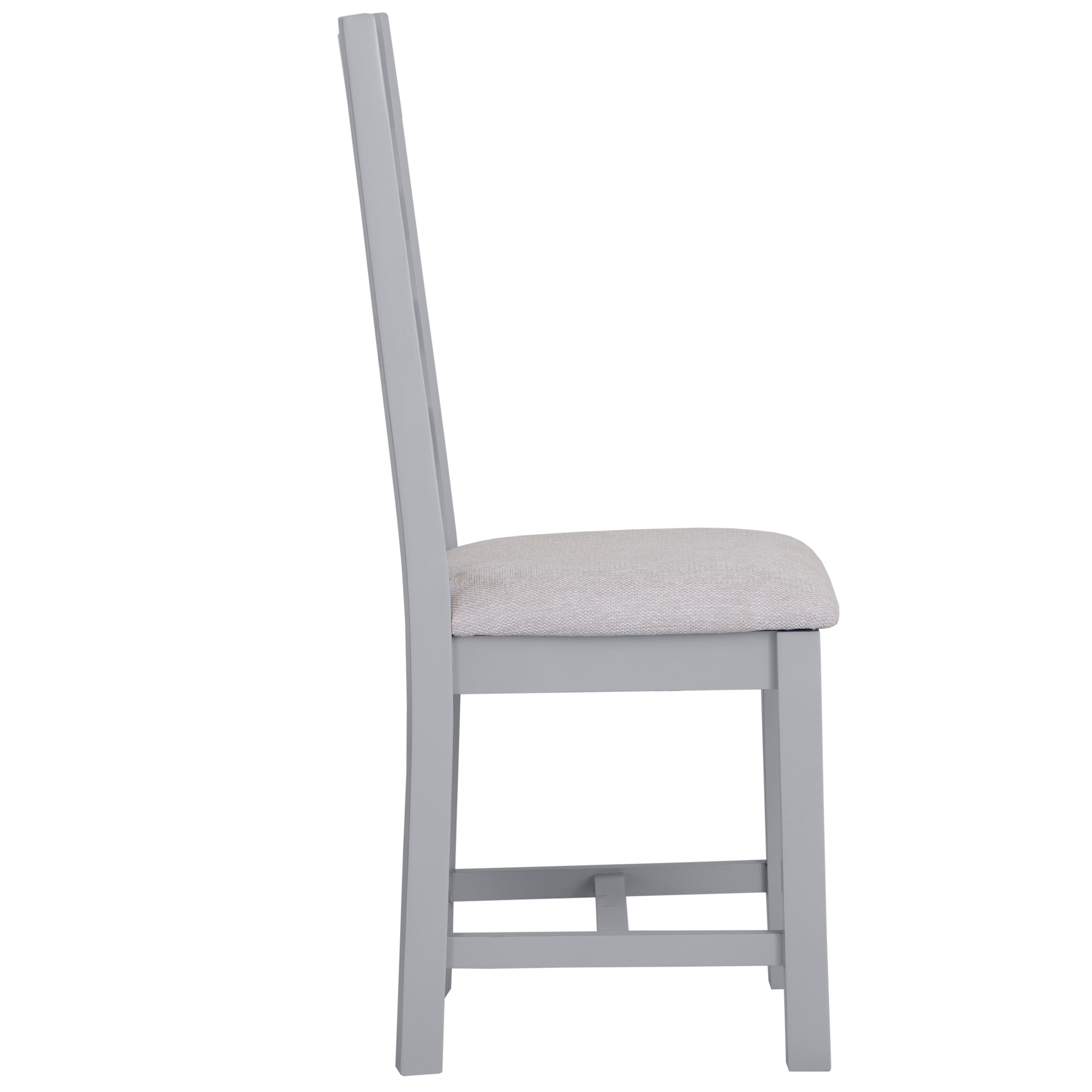 Earlham Grey Painted & Oak Ladder Back Chair Fabric Seat