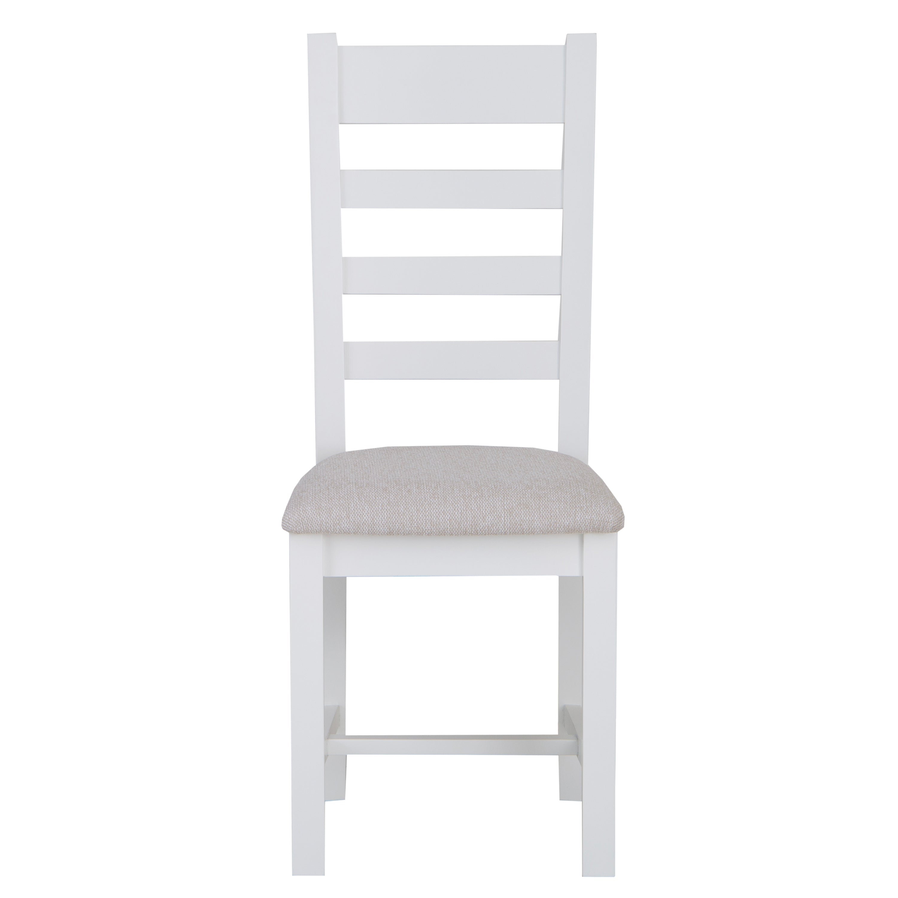 Earlham White Painted & Oak Ladder Back Chair Fabric Seat