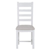 Earlham White Painted & Oak Ladder Back Chair Fabric Seat