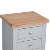 Earlham Grey Painted & Oak Bedside Cabinet - Large