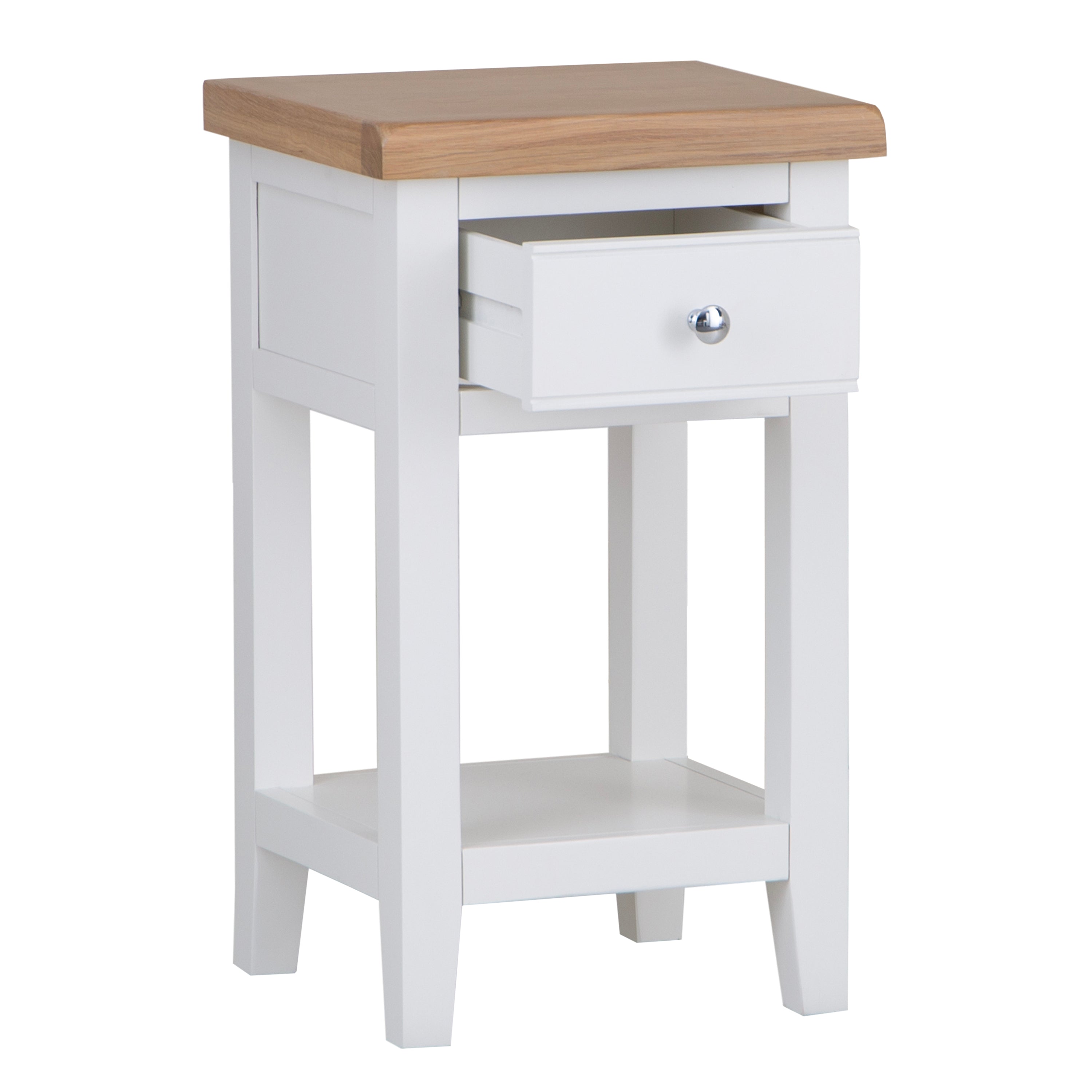Earlham White Painted & Oak Lamp Table