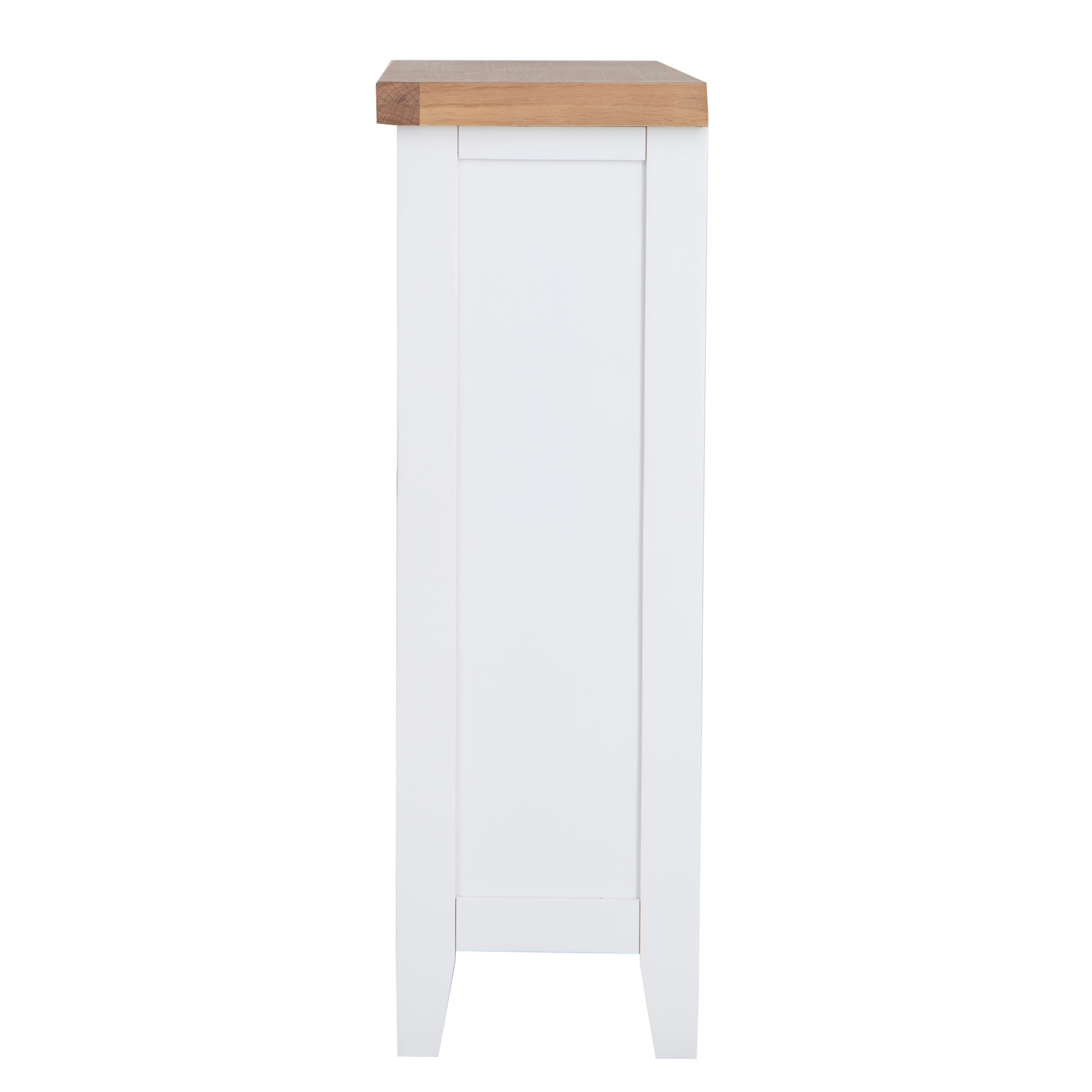 Earlham White Painted & Oak Small Wide Bookcase