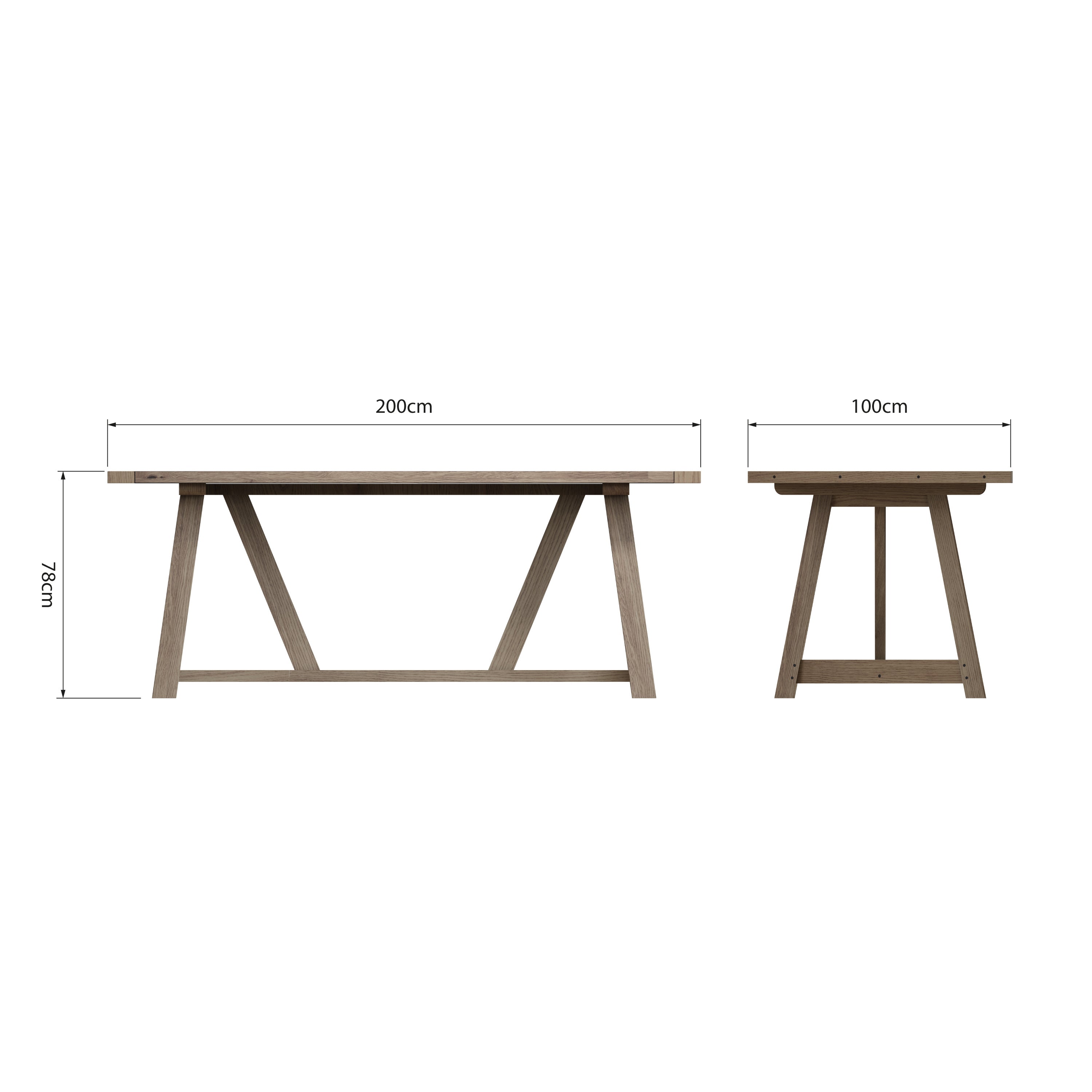 Suffolk Grey Oak Dining Table - 200cm