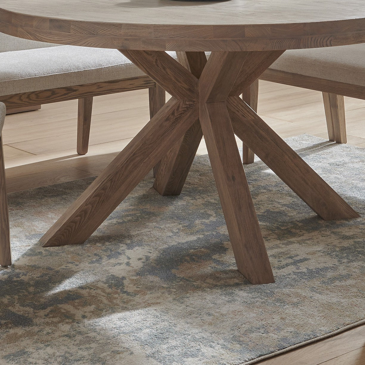 Falun Smoked Oak Round Dining Table