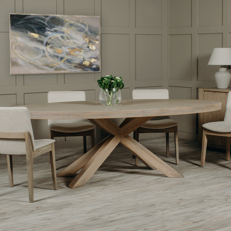 Falun Smoked Oak 235cm Oval Dining Table