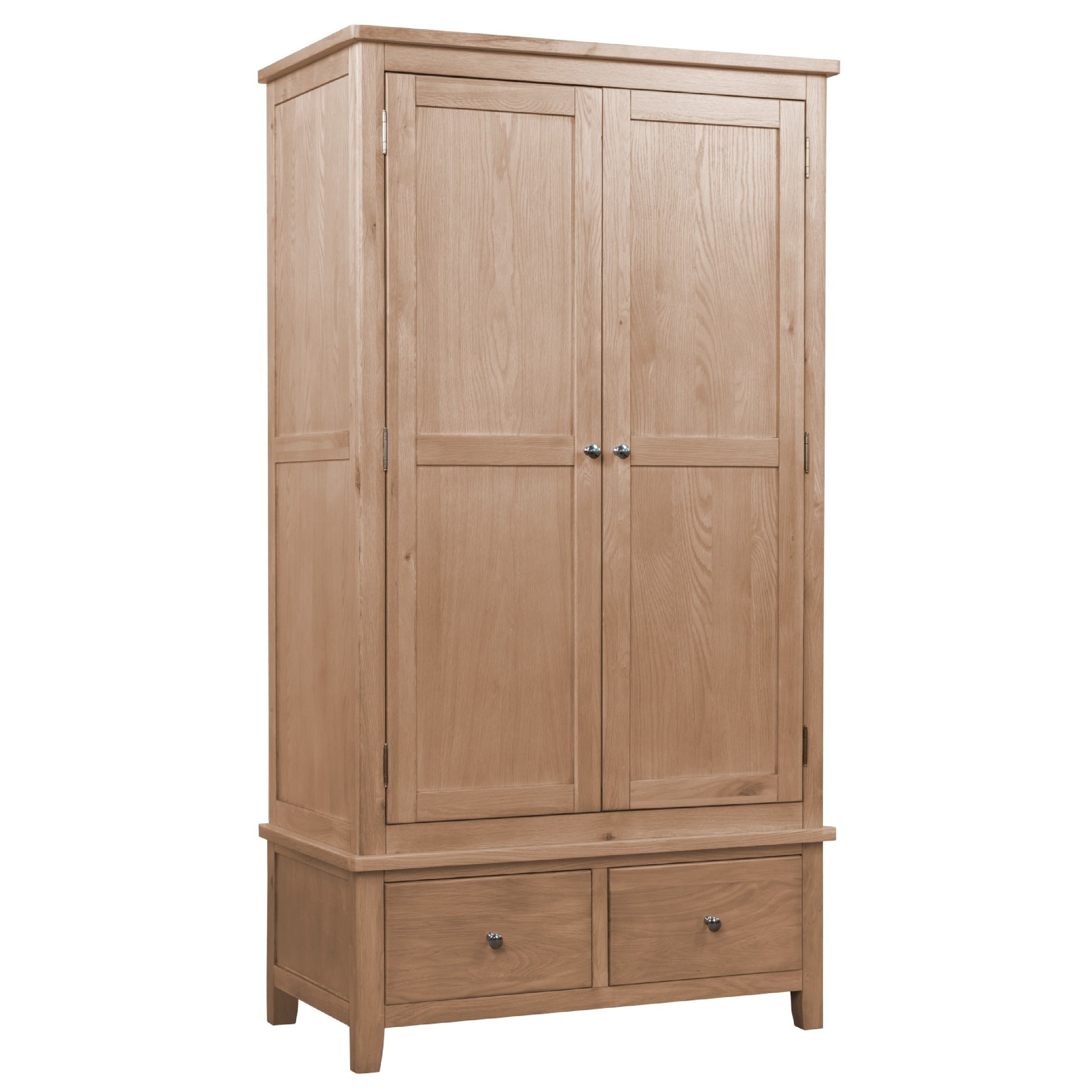 Henley Oak Wardrobe - 2 Door with 2 Drawers