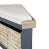 Norfolk Oak & Blue Painted Hall Bench Seat - Corner