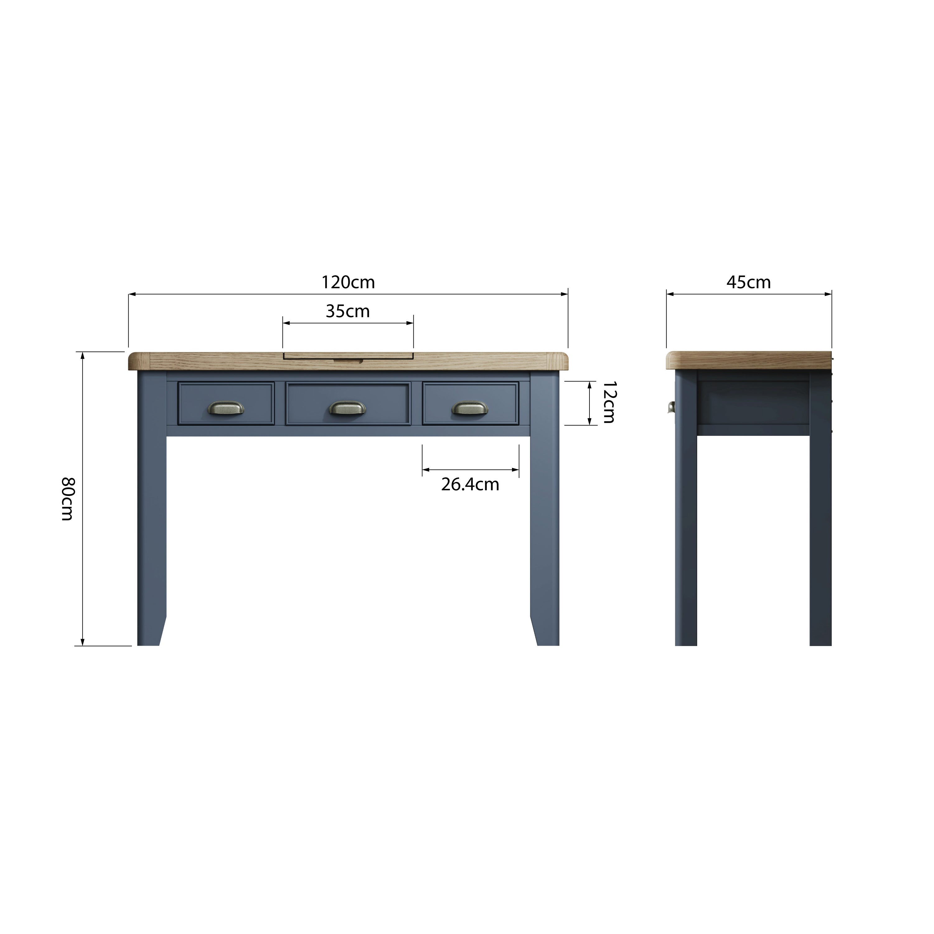 Norfolk Oak & Blue Painted Dressing Table - Showroom Clearance