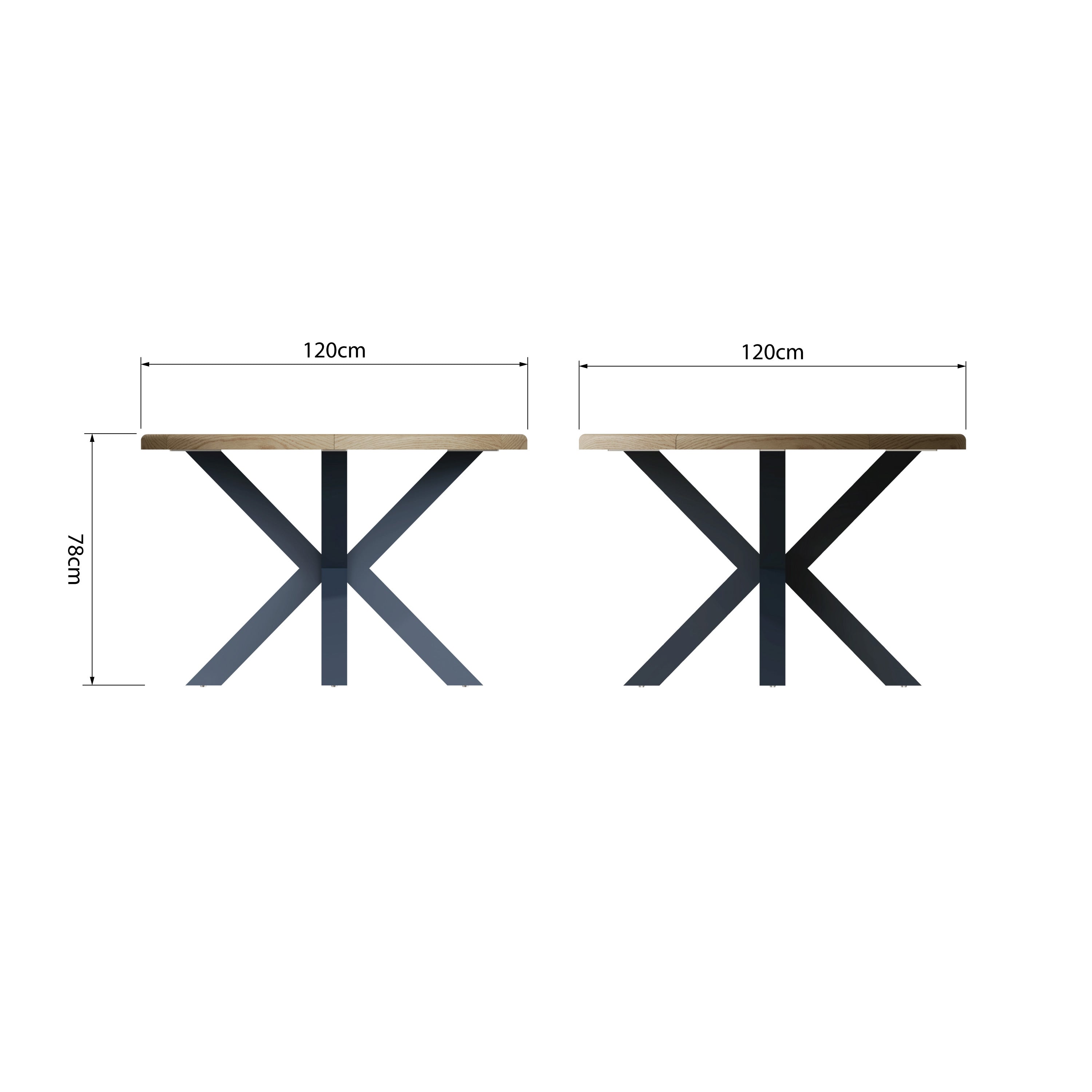 Norfolk Oak & Blue Painted Dining Table - 1.5m Round