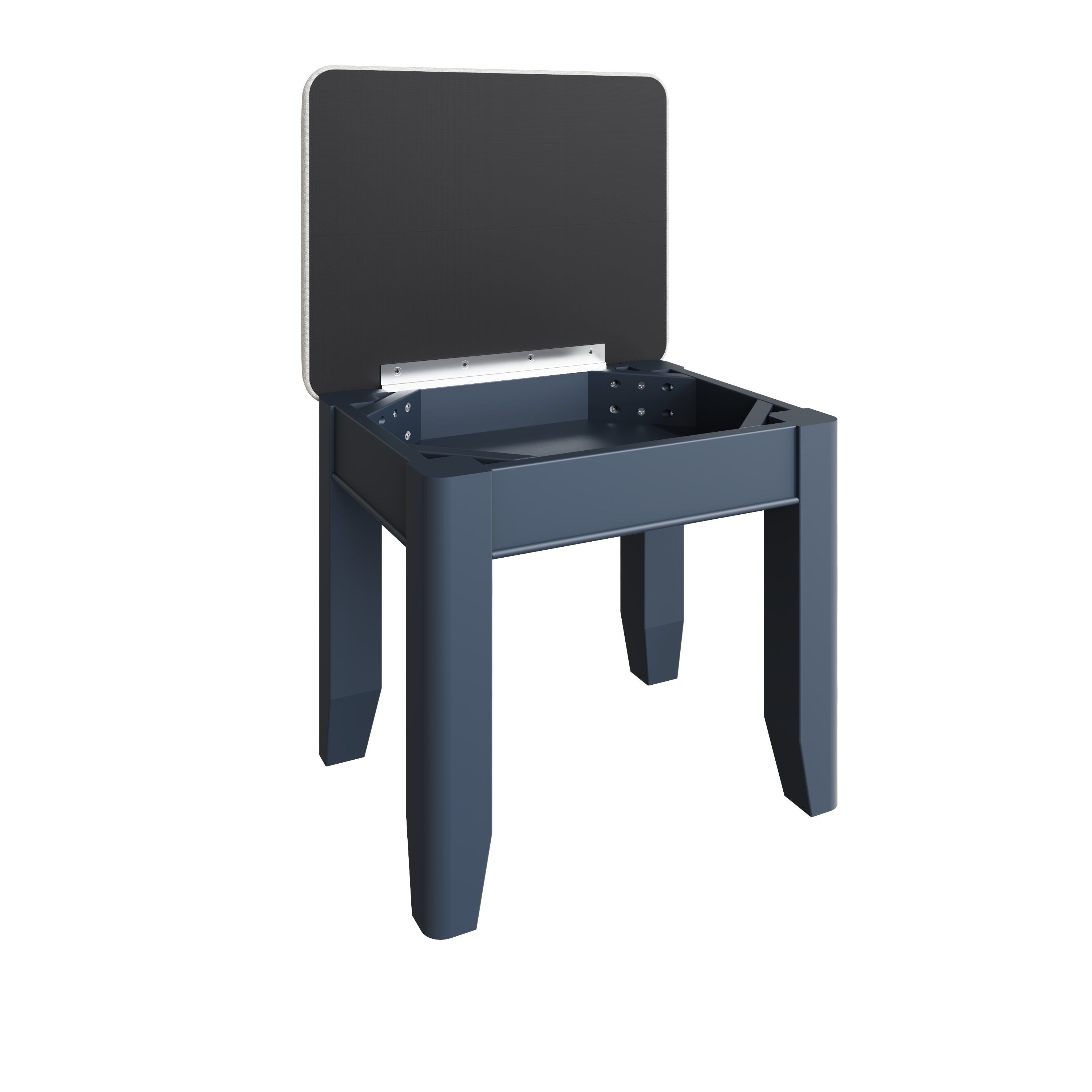 Norfolk Oak & Blue Painted Storage Dressing Table Stool