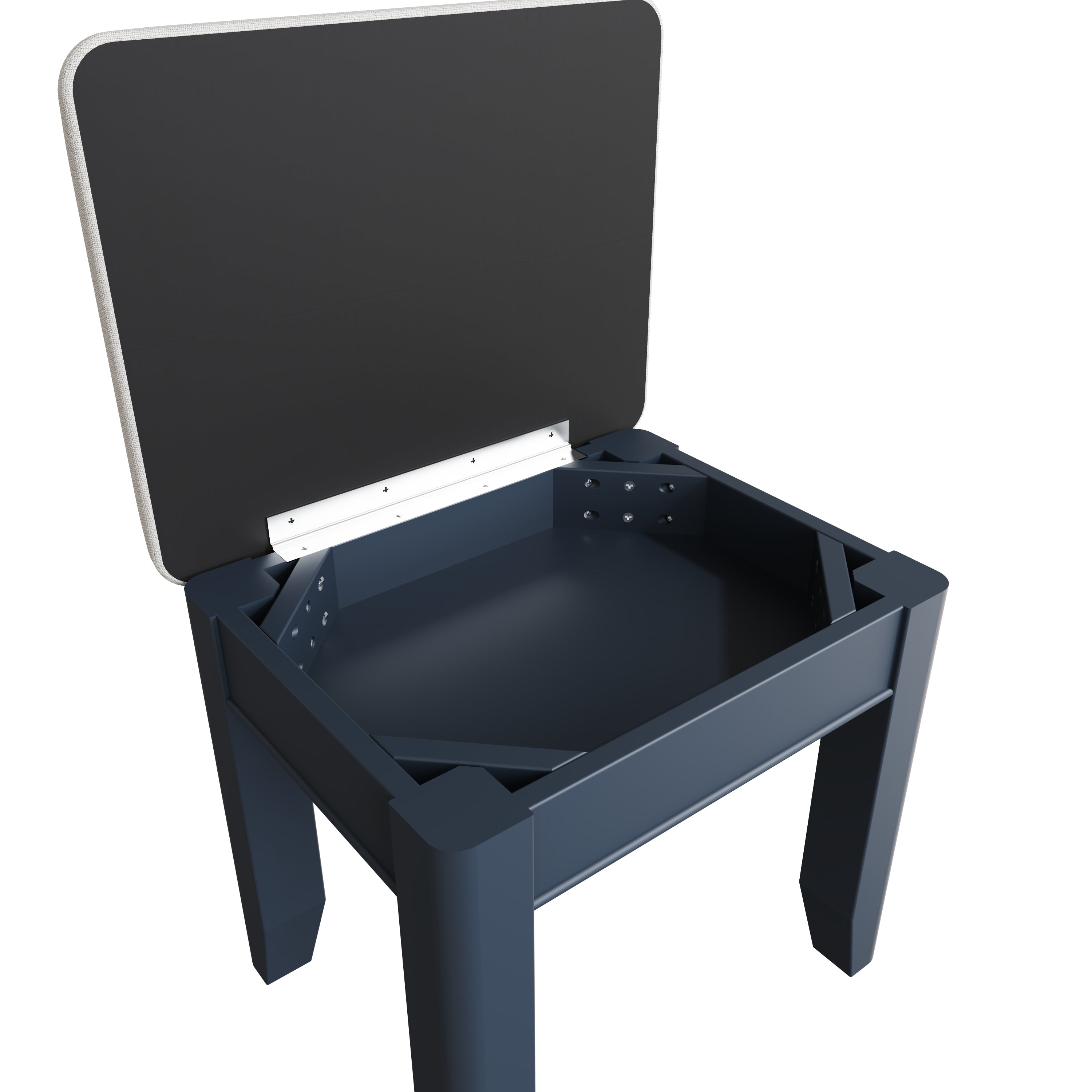 Norfolk Oak & Blue Painted Storage Dressing Table Stool