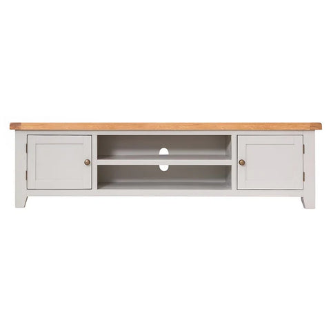 Hampshire Grey Painted & Oak TV Unit - Extra Large