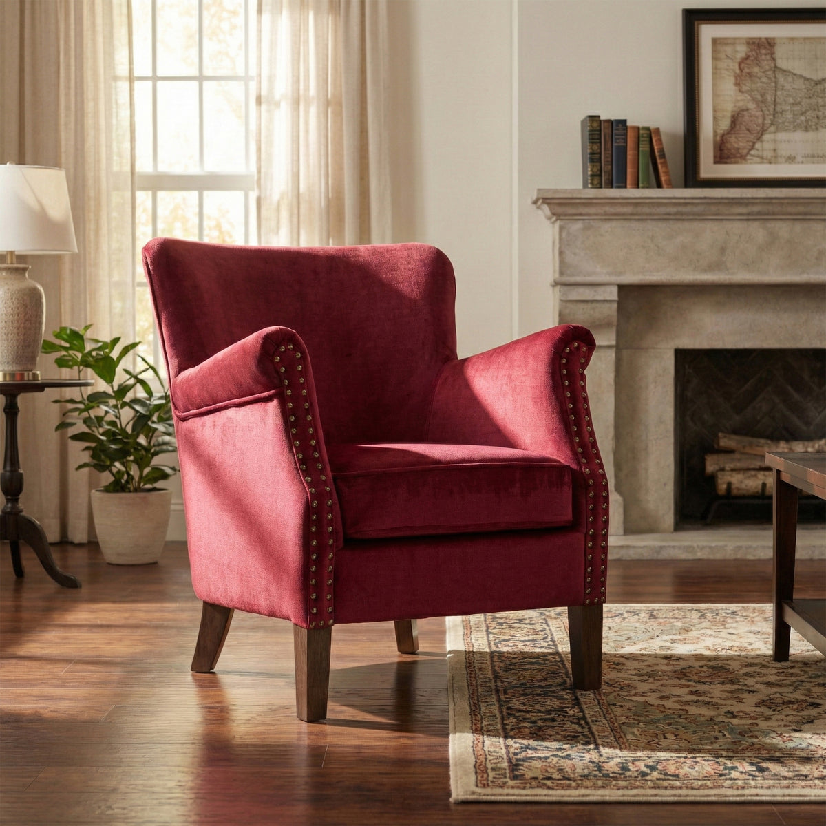Harlow Accent Arm Chair - Bordeaux