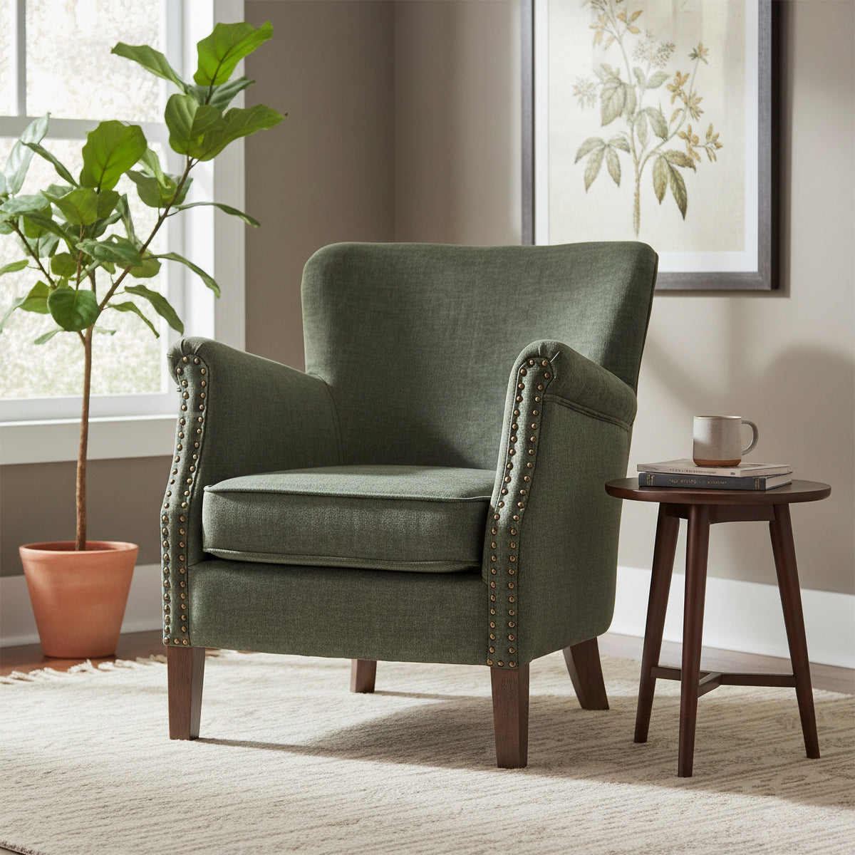 Harlow Accent Arm Chair - Winter Moss