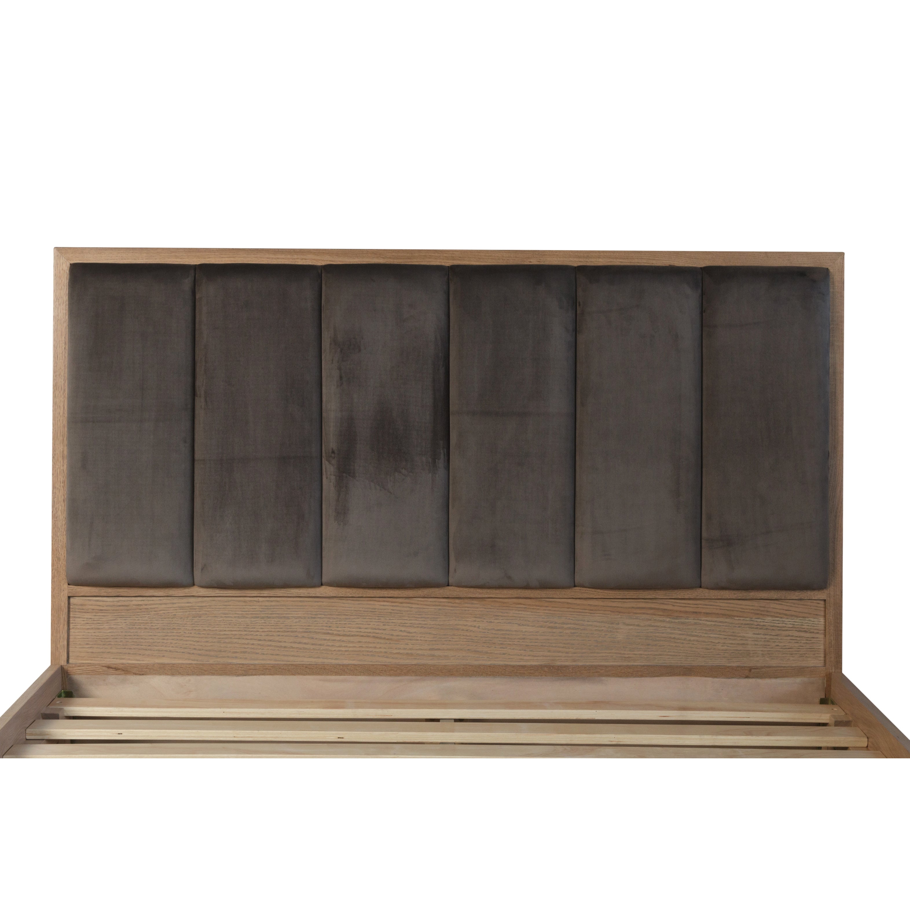 Havana Industrial Oak 5ft (150cm) Bed - Fabric Headboard