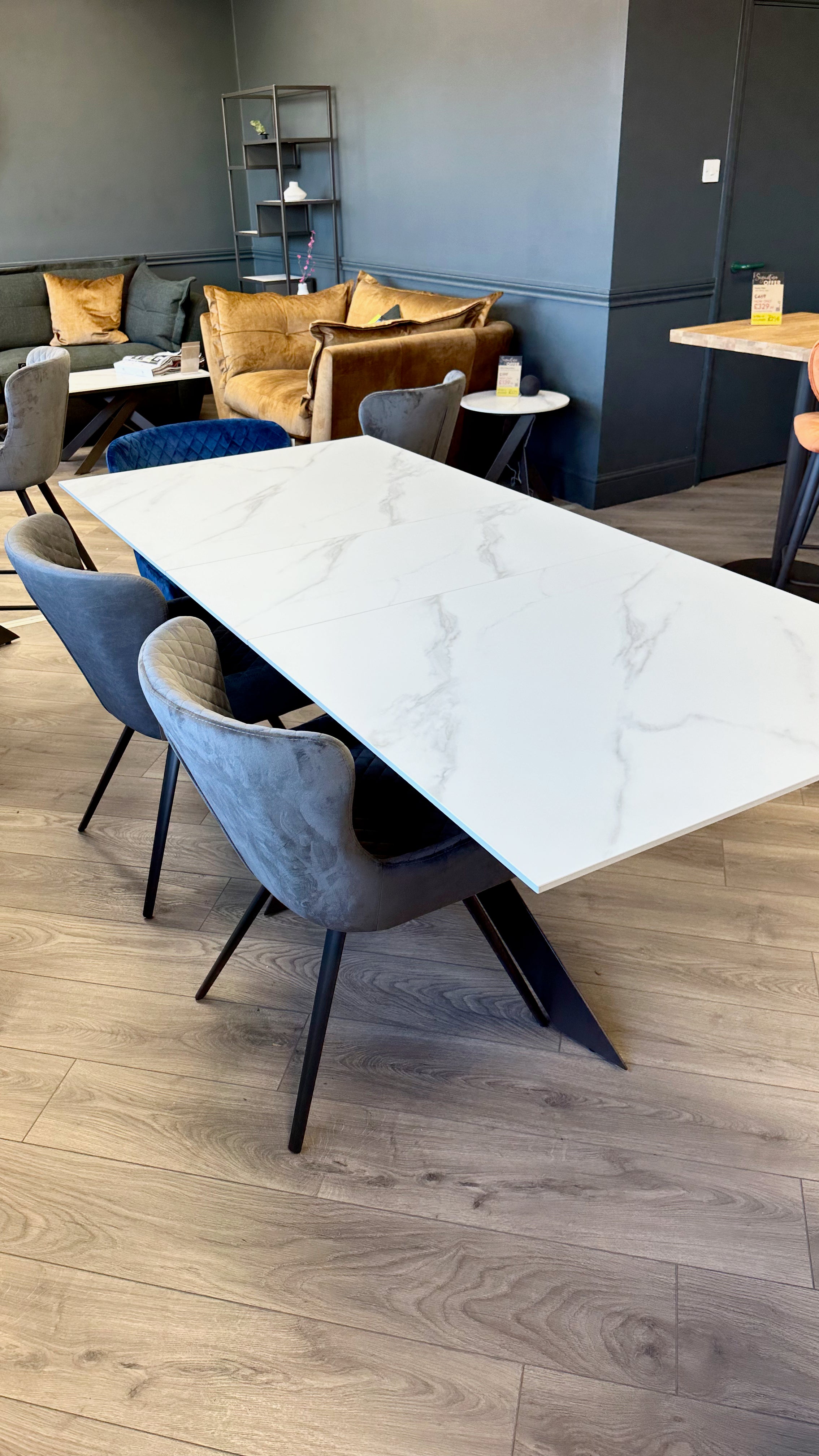 Alpha Sintered Stone Dining Table - Extending