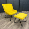 Teagan Accent Chair & Stool Set - Ochre Yellow