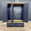 Norfolk Oak & Blue Painted - 3 Door Wardrobe