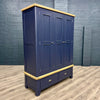 Norfolk Oak & Blue Painted - 3 Door Wardrobe