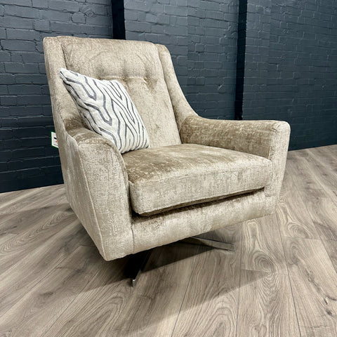 Salute Sofa - Swivel Chair - Aaron Mink (Showroom Clearance)