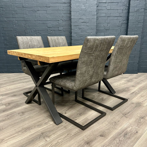 Fusion Oak Small Table PLUS x4 Retro Fusion Dining Chairs
